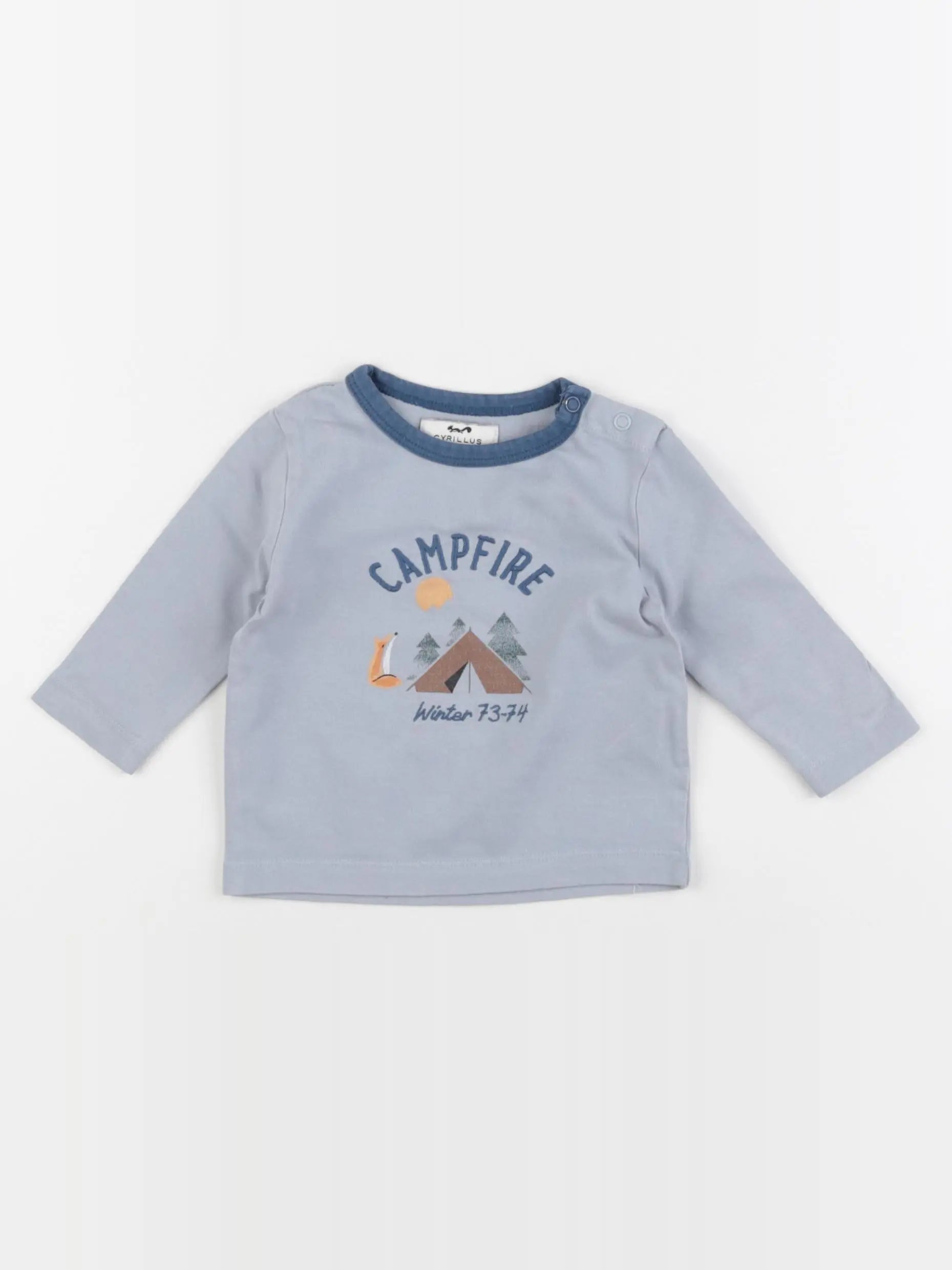 Cyrillus - tee-shirt bleu - 6 mois