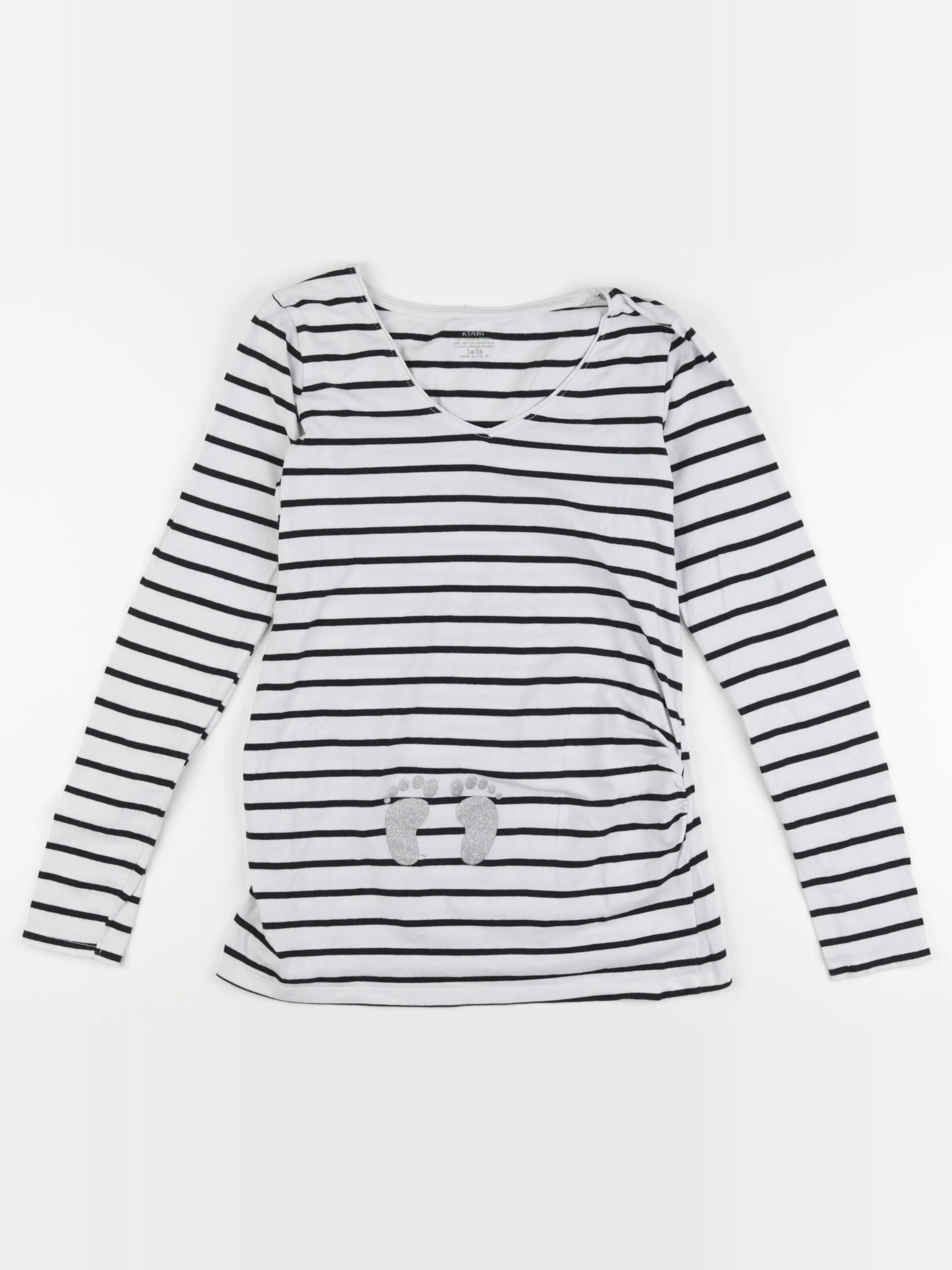 Kiabi - tee-shirt grossesse blanc, bleu - 34 à 36