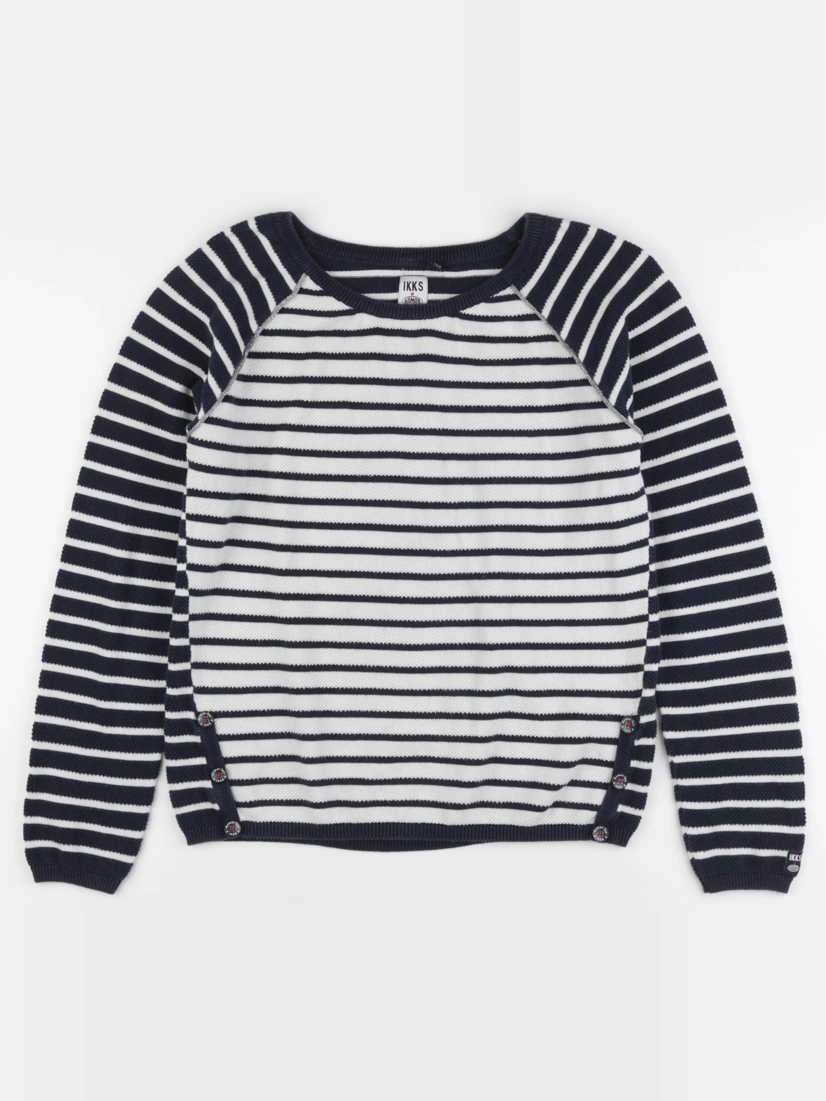 IKKS - pull blanc, bleu - 12 ans