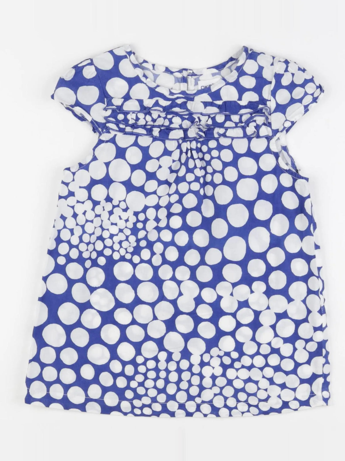 Okaidi - blouse blanc, bleu - 6 ans