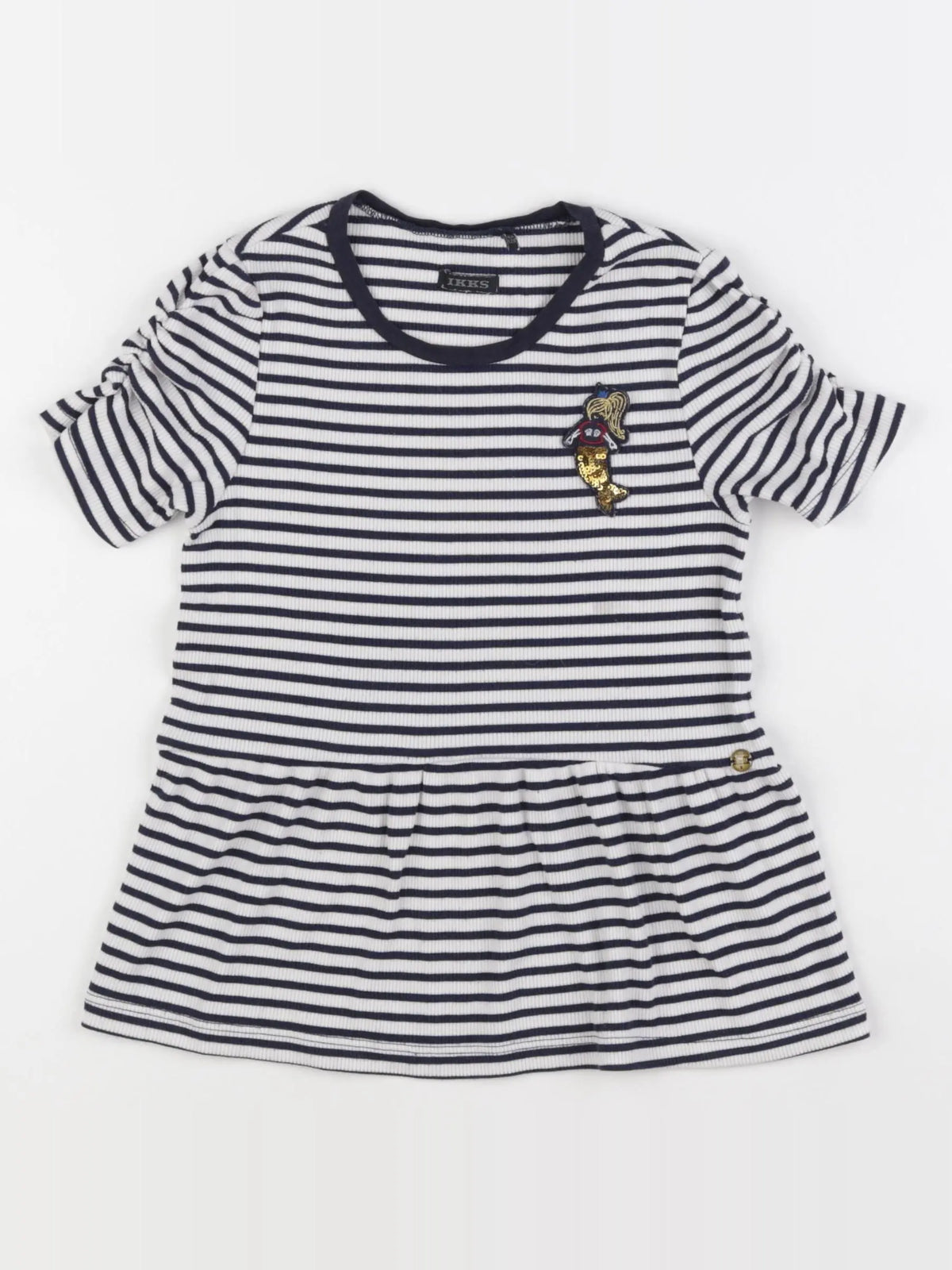 IKKS - tee-shirt blanc, bleu - 8 ans