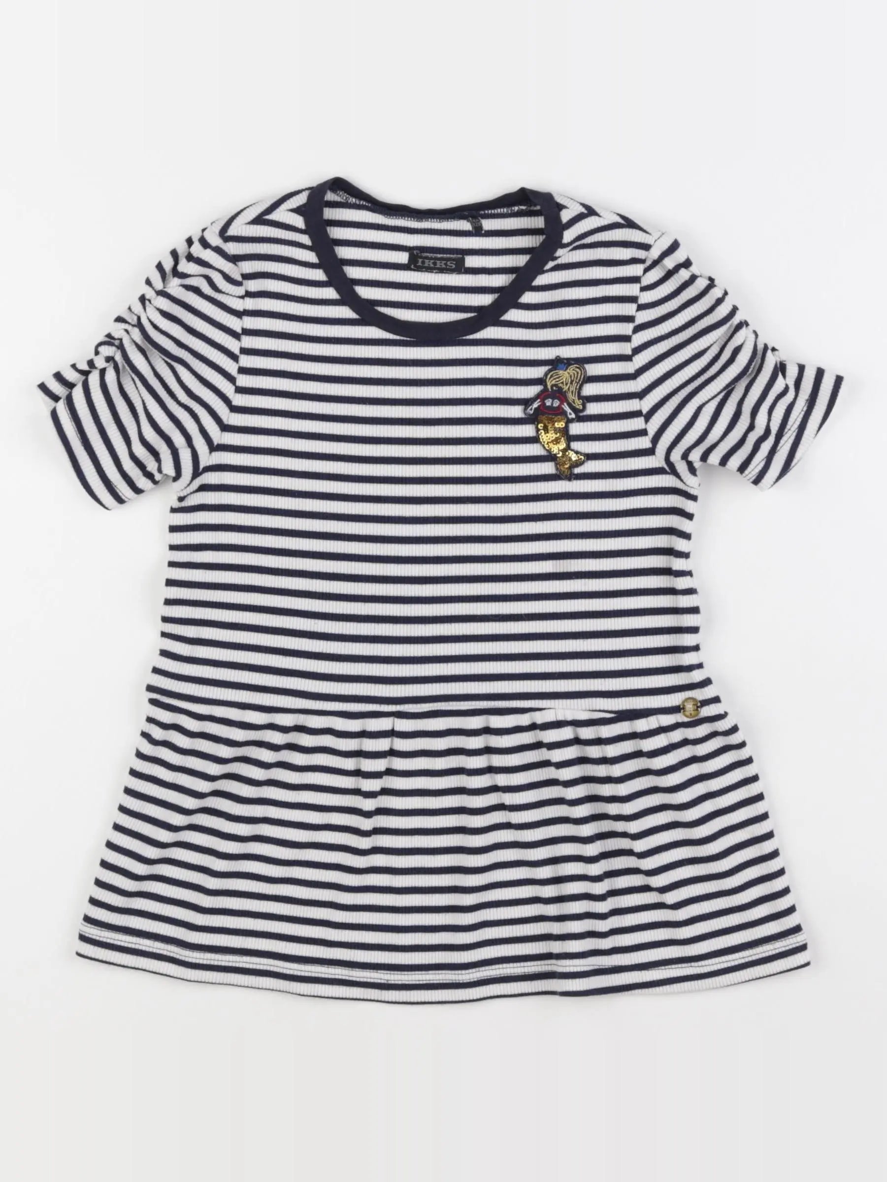 IKKS - tee-shirt blanc, bleu - 8 ans