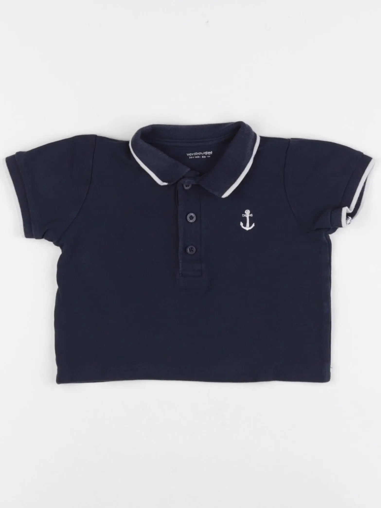 Vertbaudet - polo bleu - 24 mois