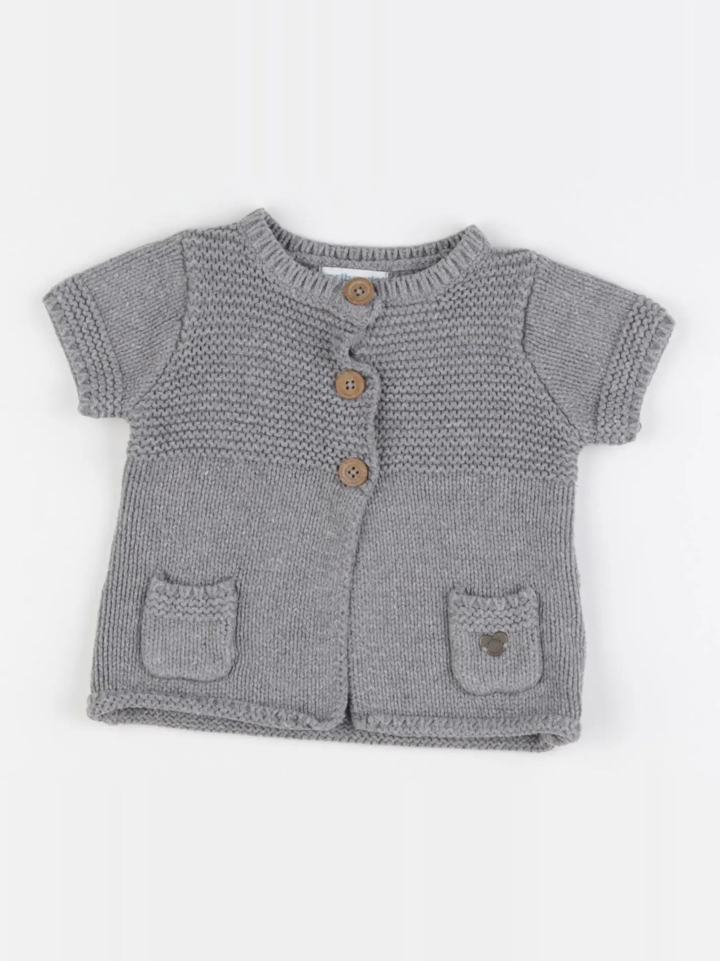 Vertbaudet - gilet gris - 18 mois