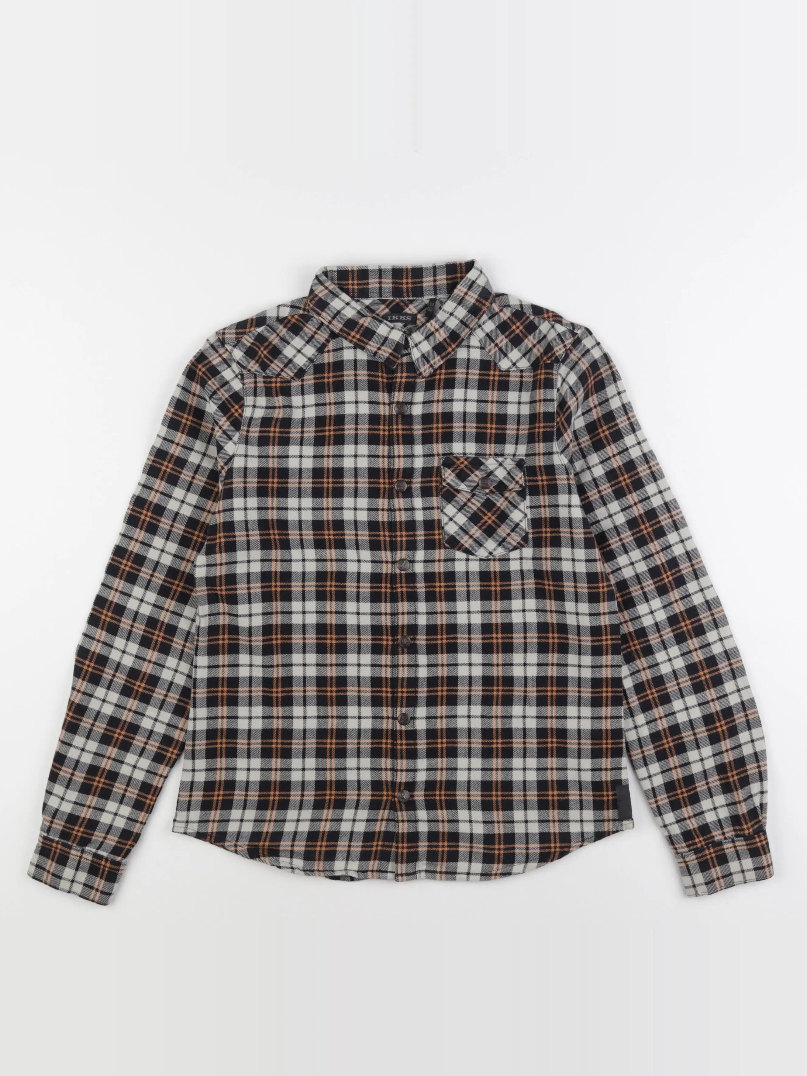 IKKS - chemise noir, orange - 12 ans
