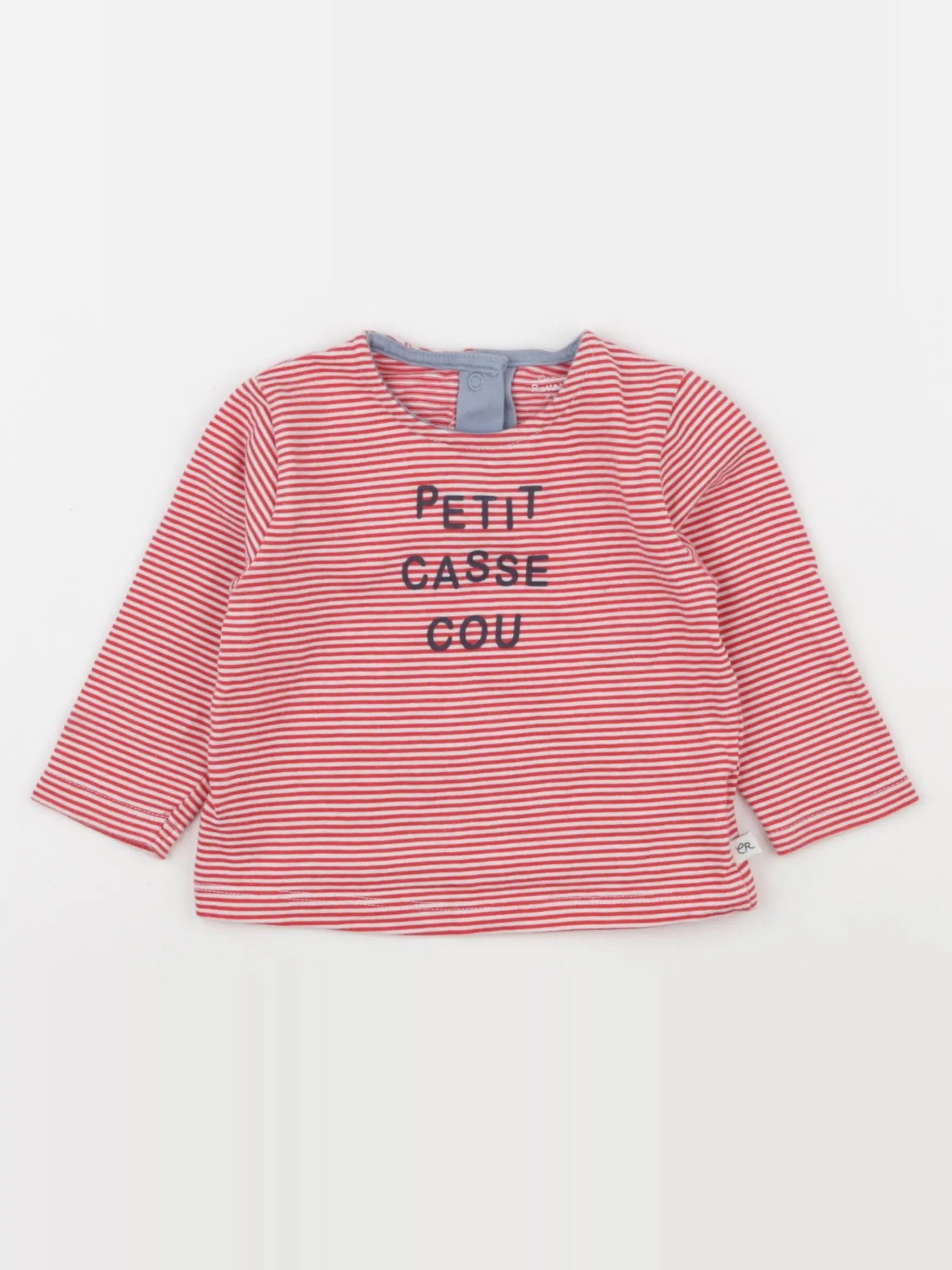 Vertbaudet - tee-shirt rouge - 6 mois