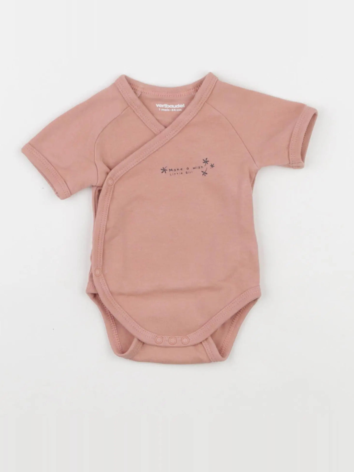 Vertbaudet - body rose - 1 mois