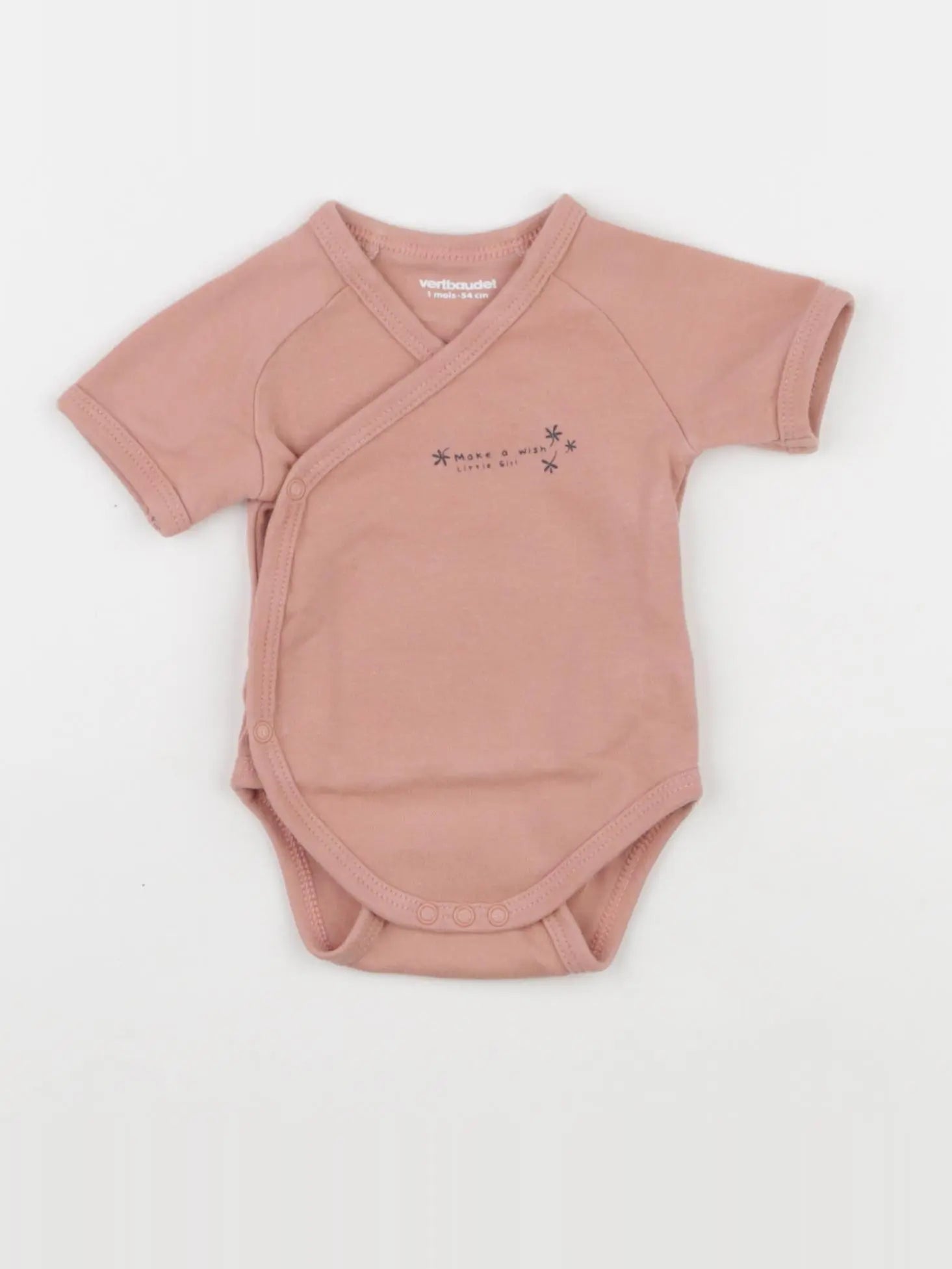 Vertbaudet - body rose - 1 mois