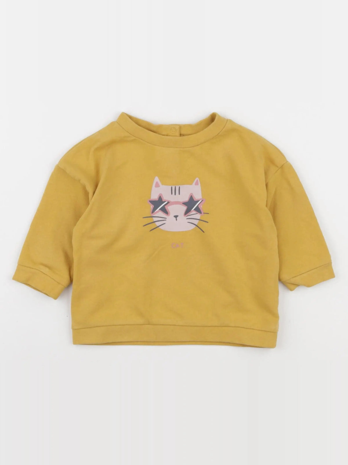 Vertbaudet - sweat jaune - 9 mois