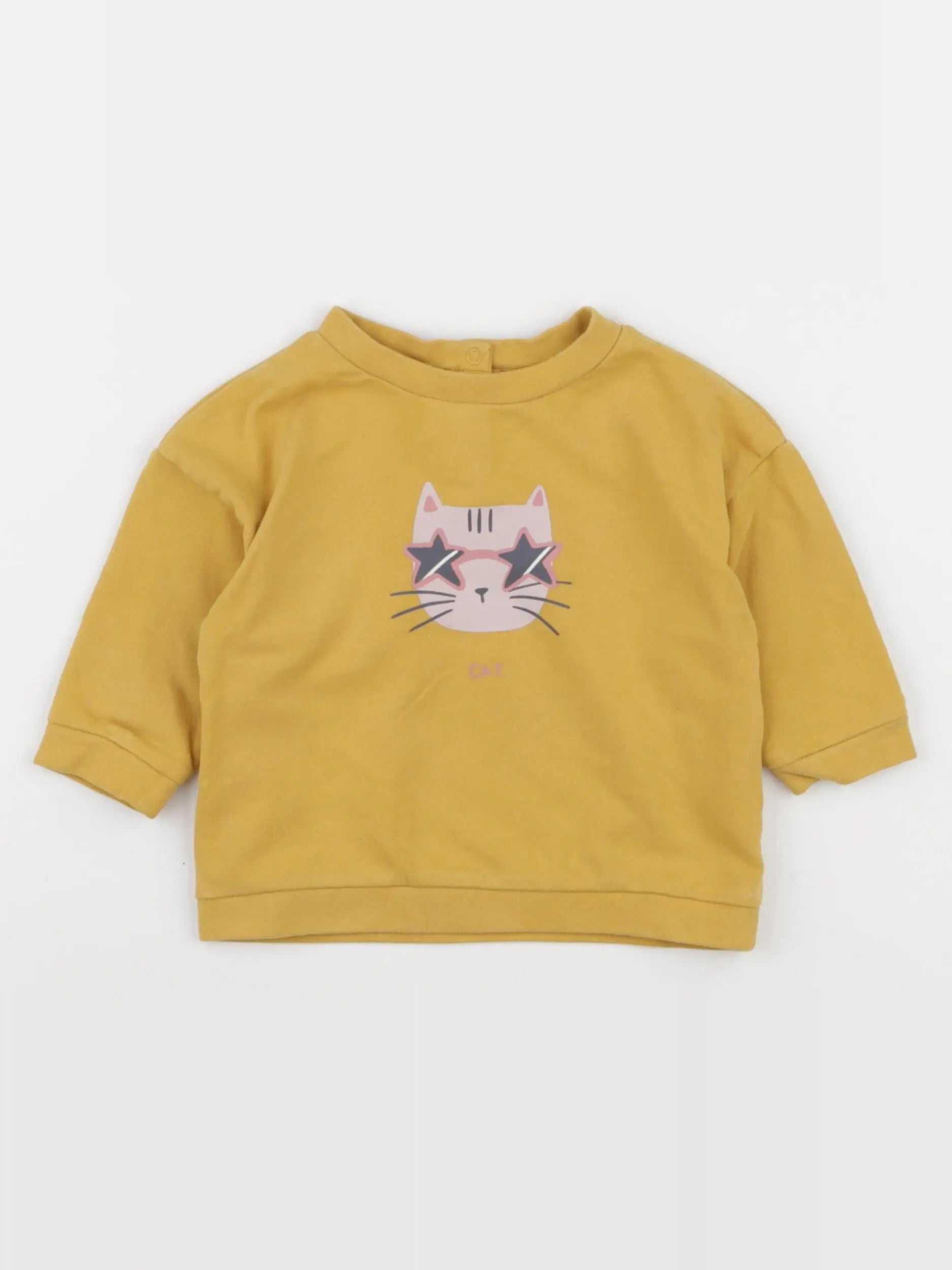 Vertbaudet - sweat jaune - 9 mois