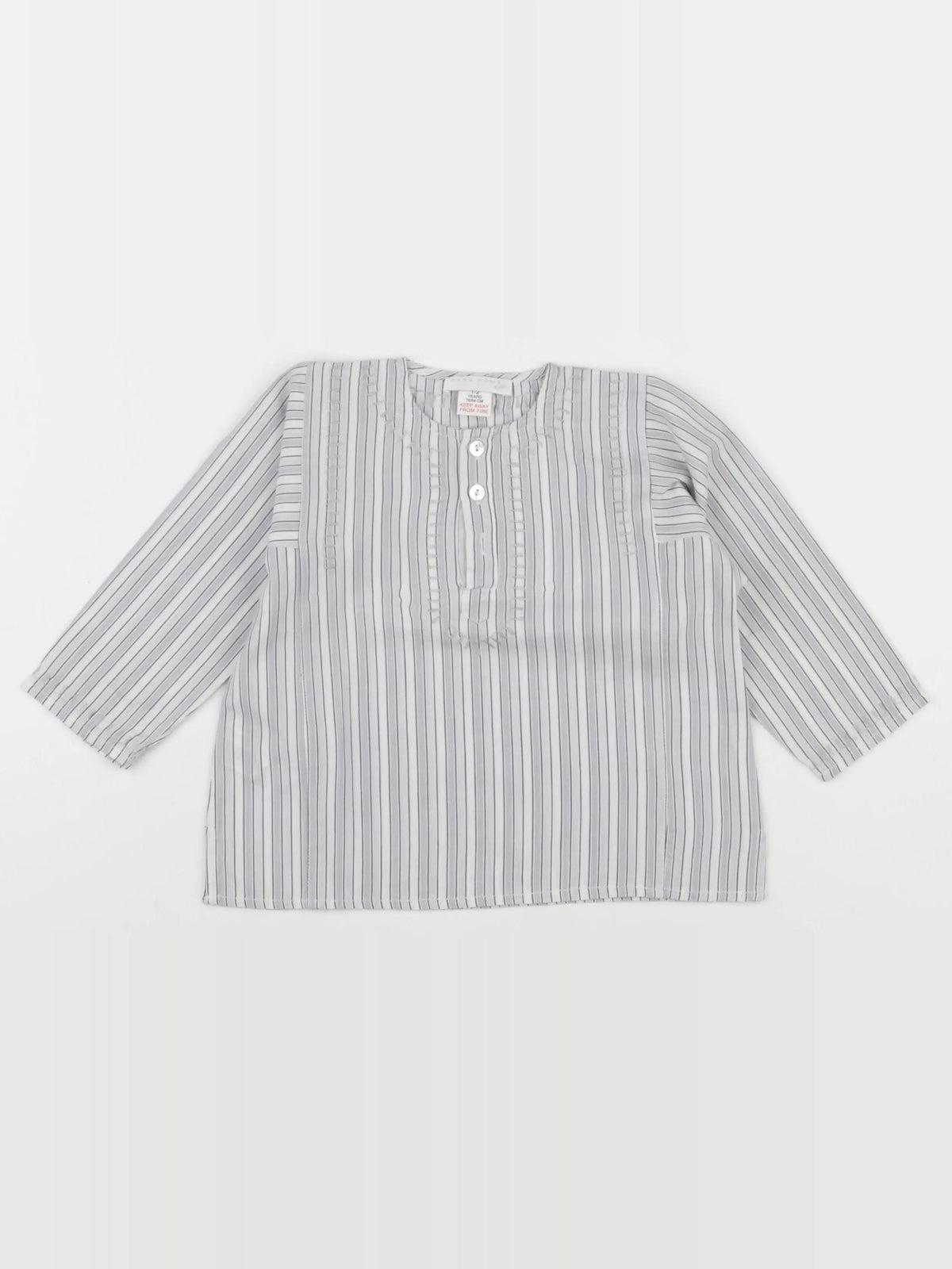 Zara - blouse gris, blanc - 1 an à 2 ans