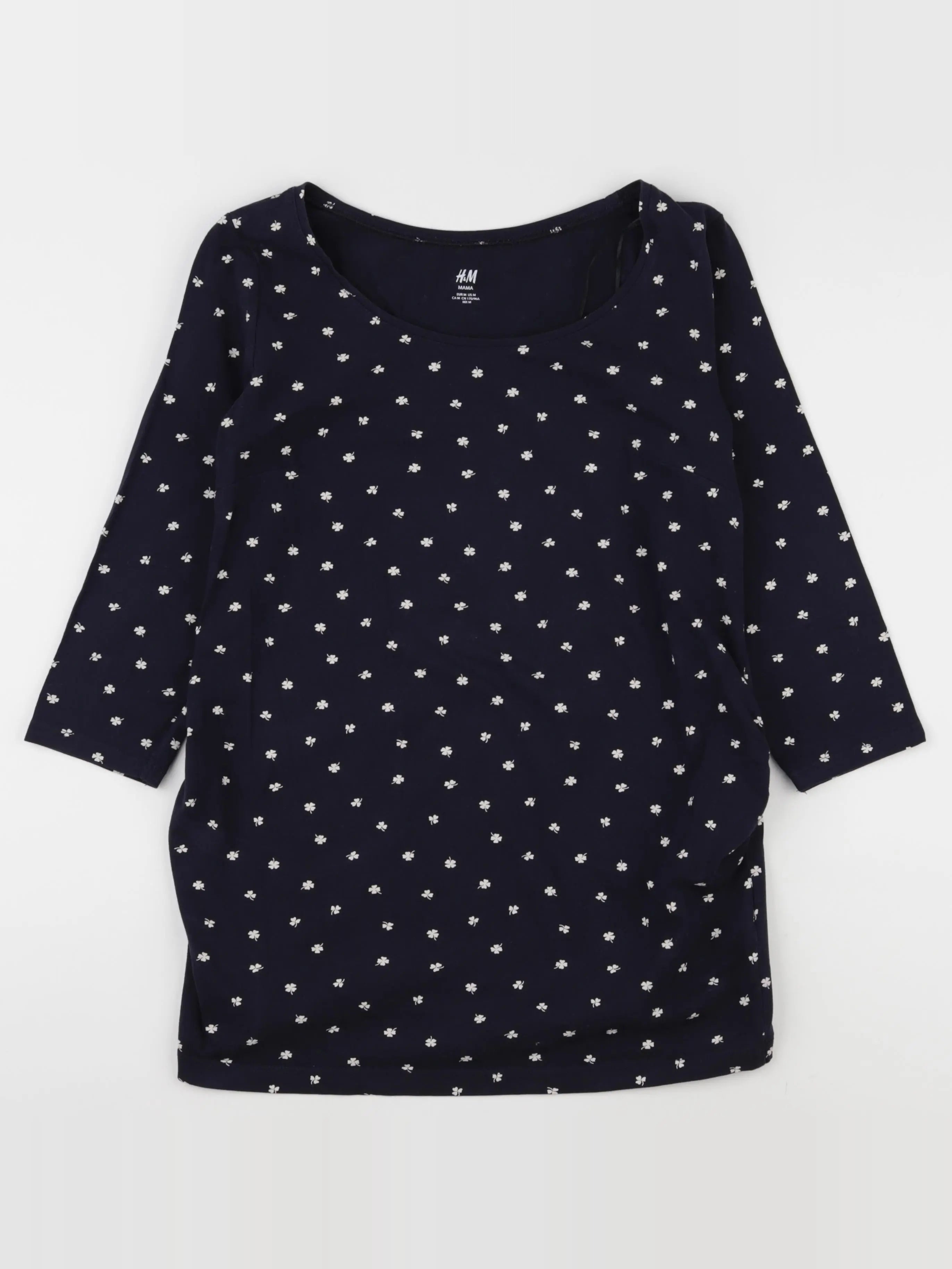 H&M - robe grossesse bleu, blanc - m