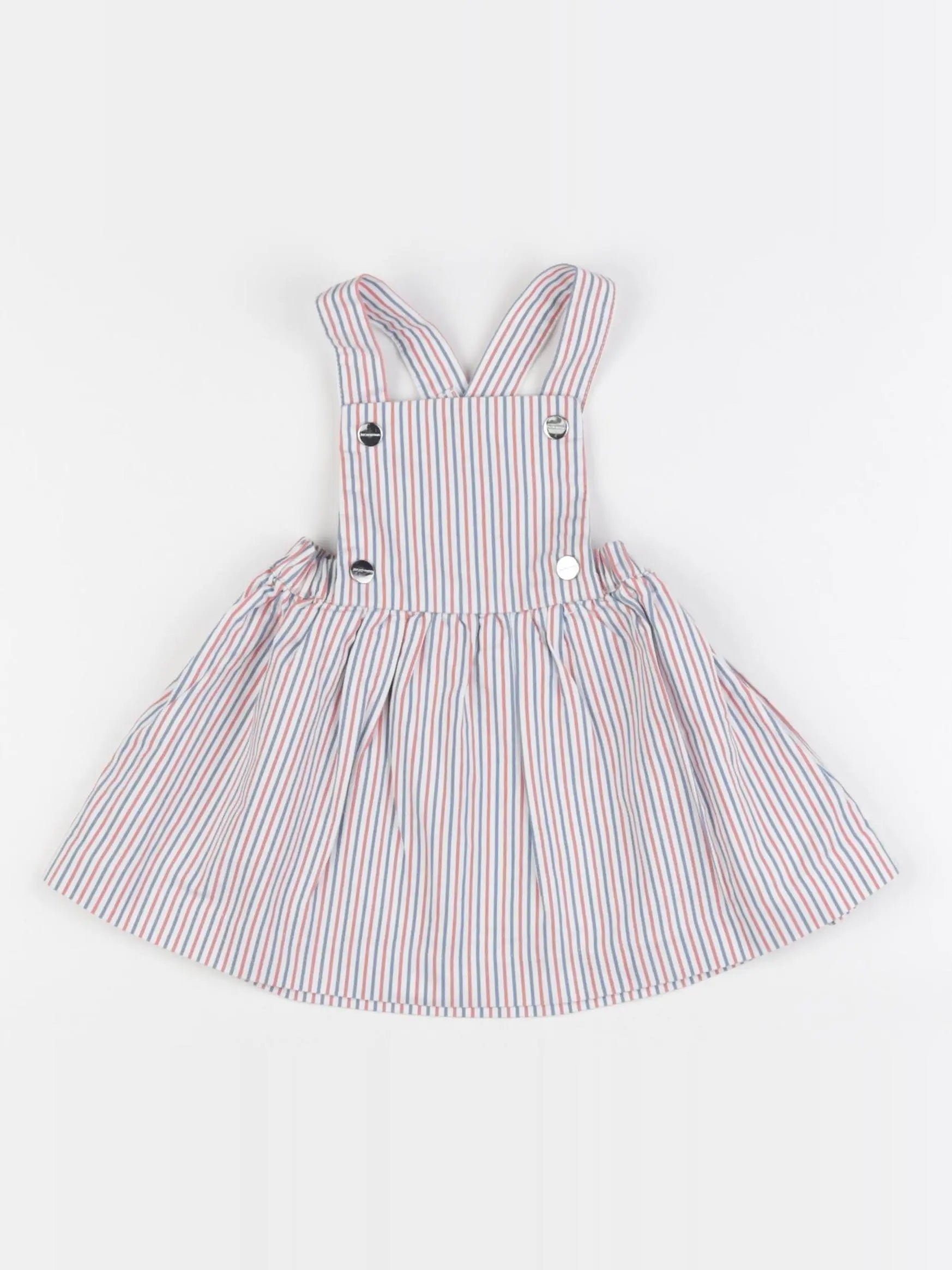 Jacadi - robe blanc, bleu, orange - 6 mois