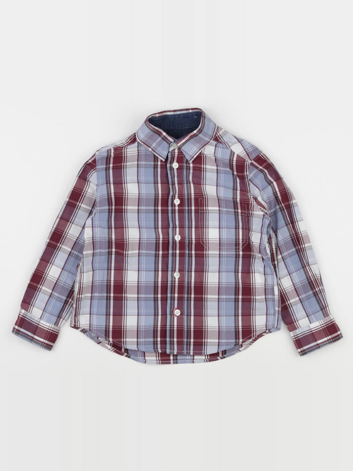 Cyrillus - chemise bleu, rouge - 4 ans