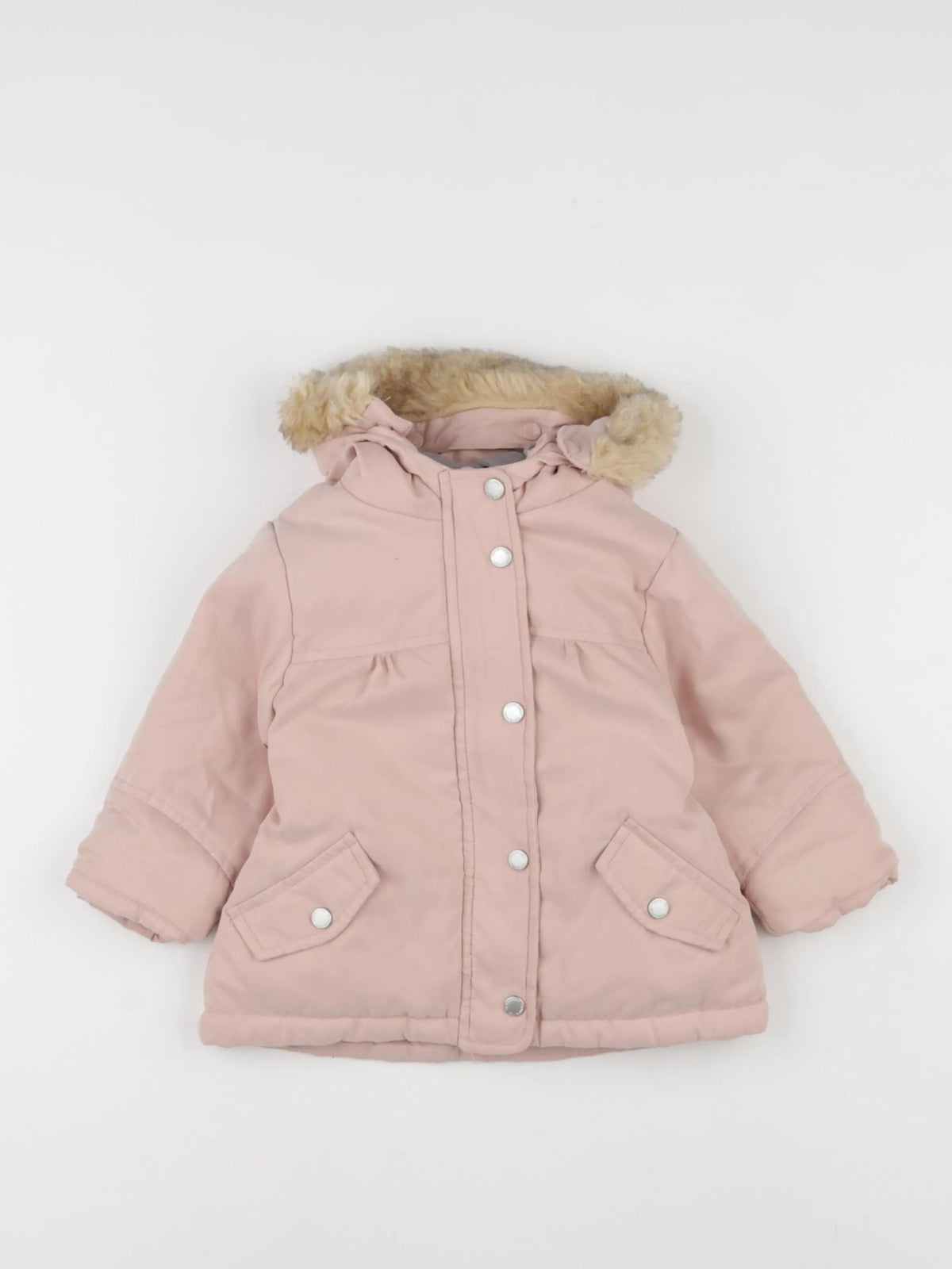 Vertbaudet - manteau doublure amovible rose - 9 mois
