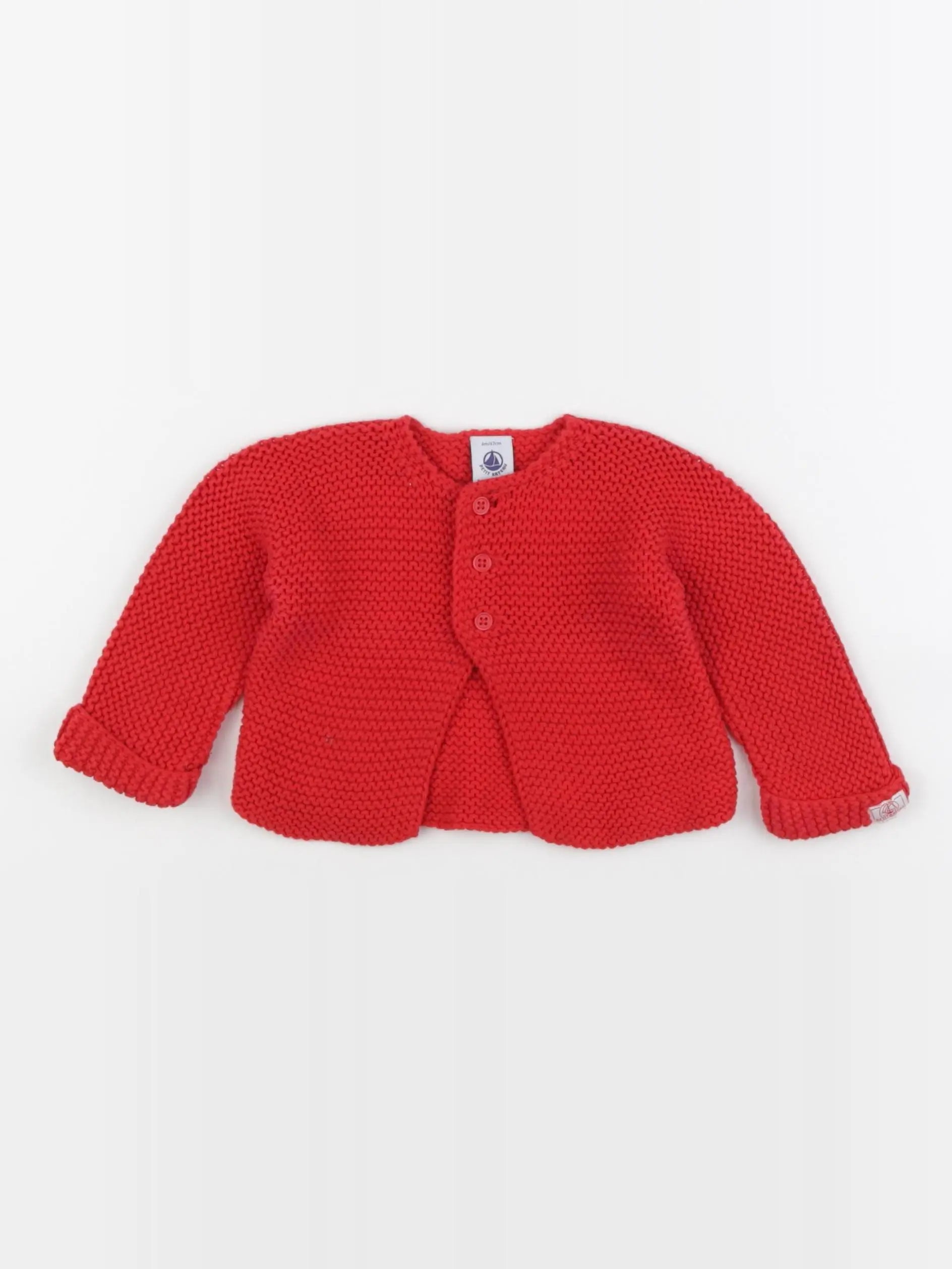 Petit Bateau - gilet rouge - 6 mois