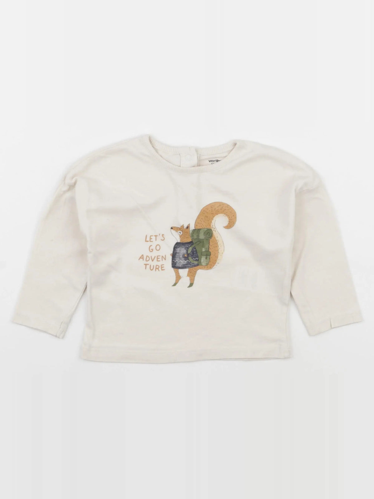 Vertbaudet - tee-shirt beige - 12 mois