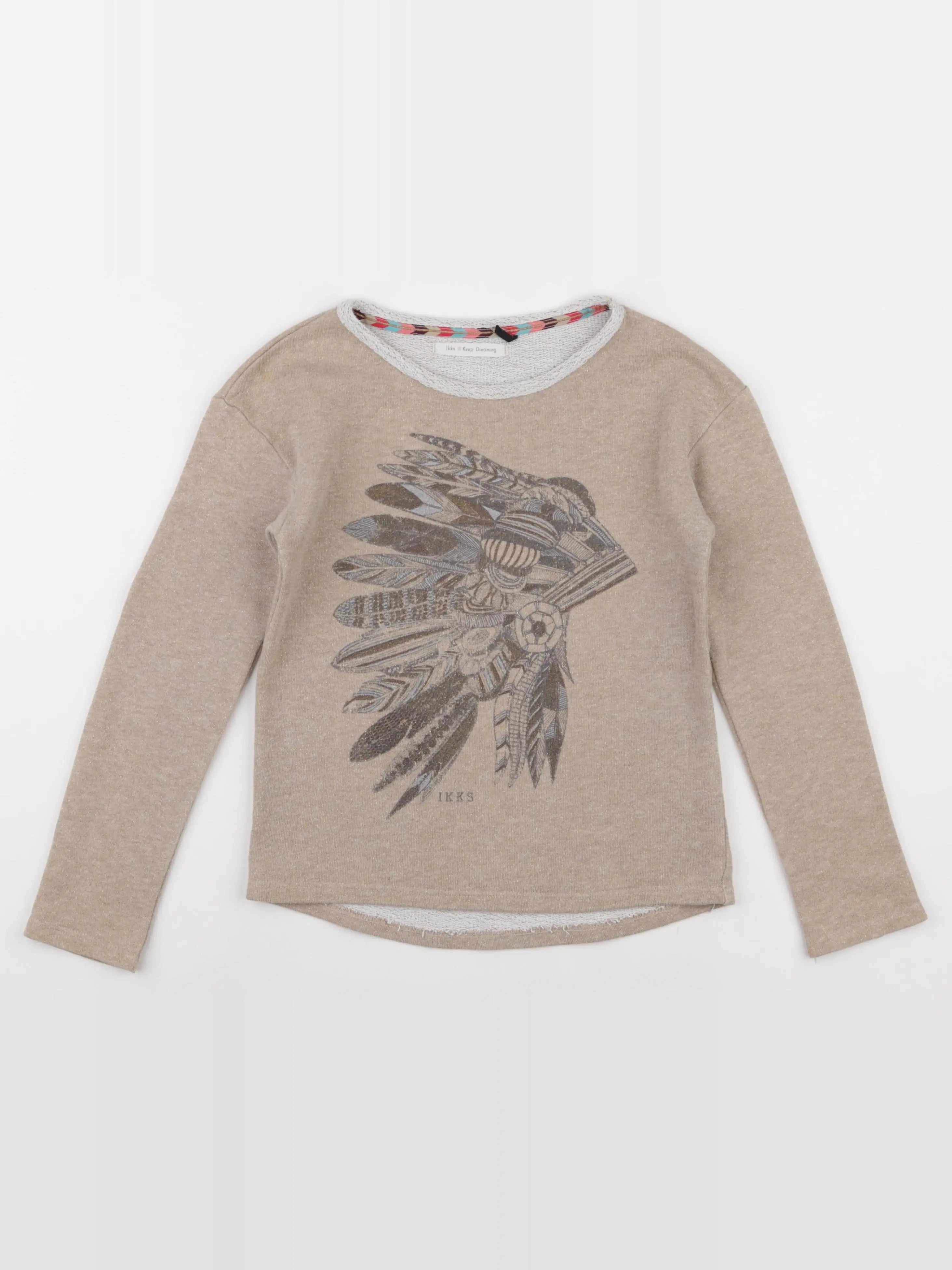 IKKS - sweat beige, or - 10 ans
