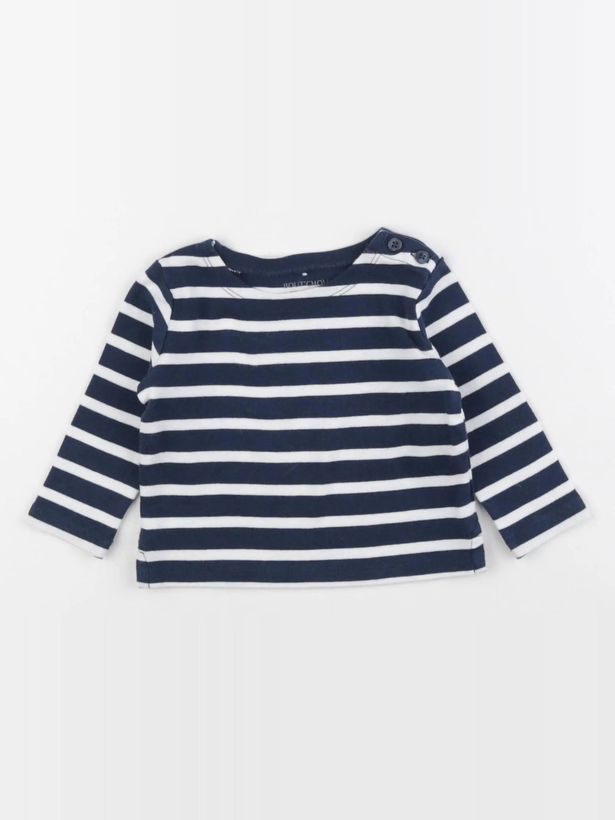 Boutchou - tee-shirt bleu, blanc - 6 mois