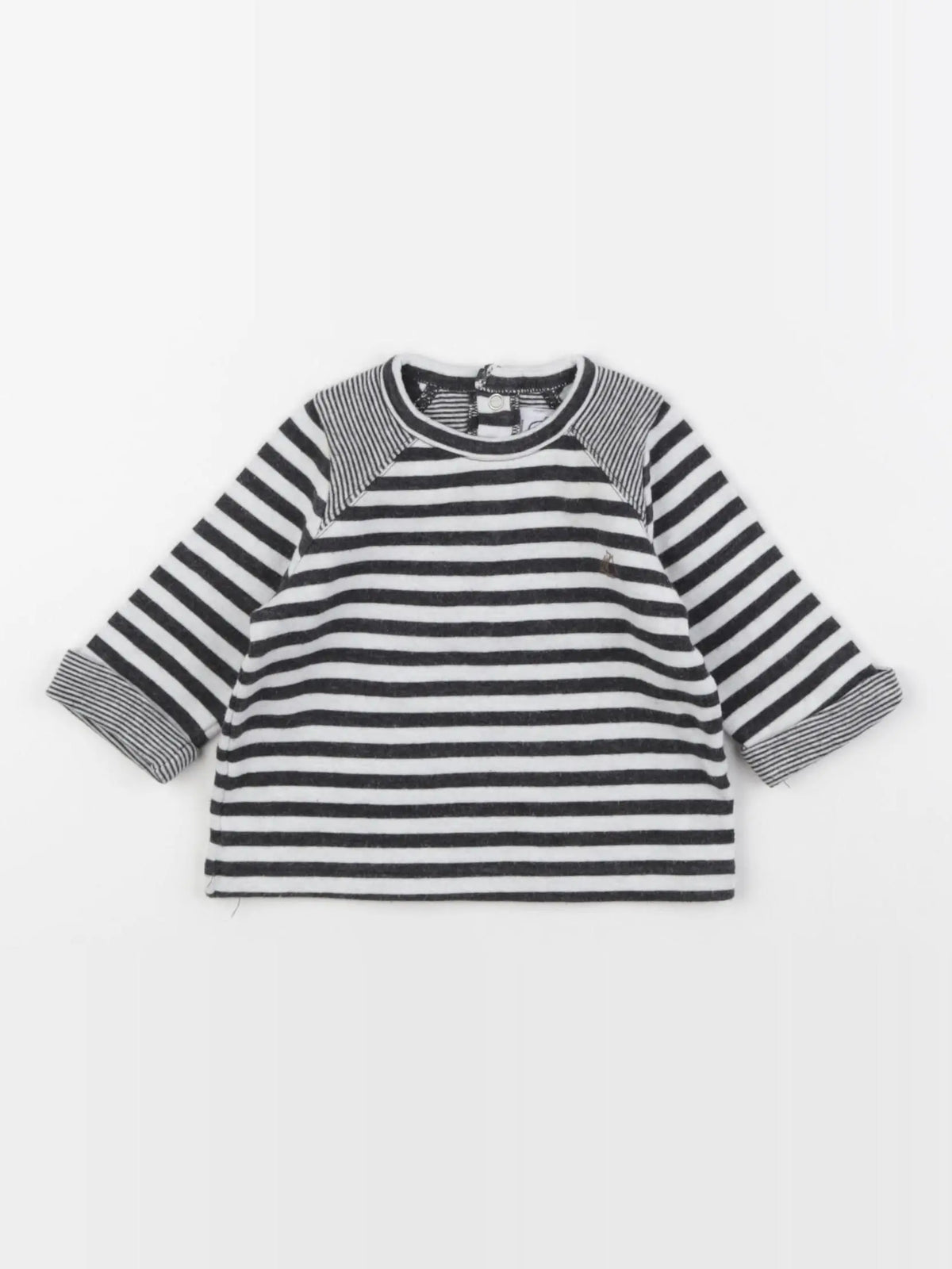 Petit Bateau - tee-shirt gris, noir - 3 mois