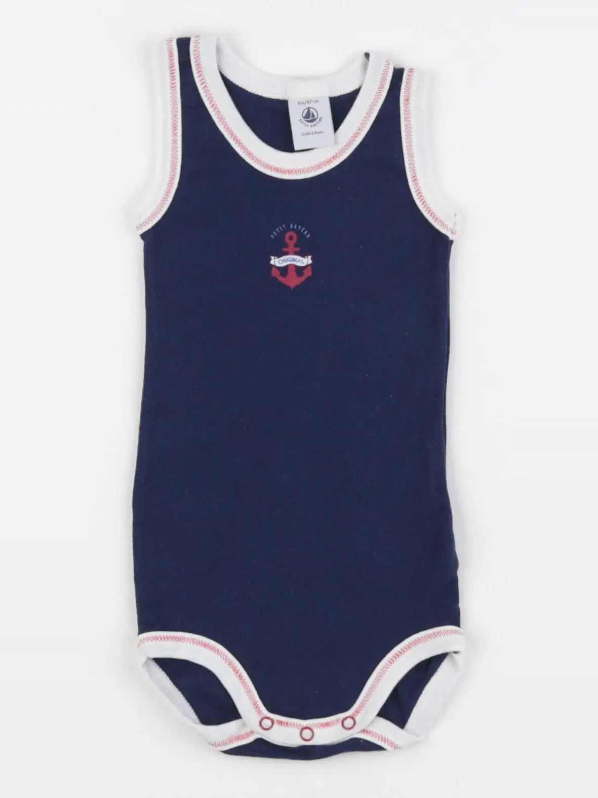 Petit Bateau - body bleu - 6 mois