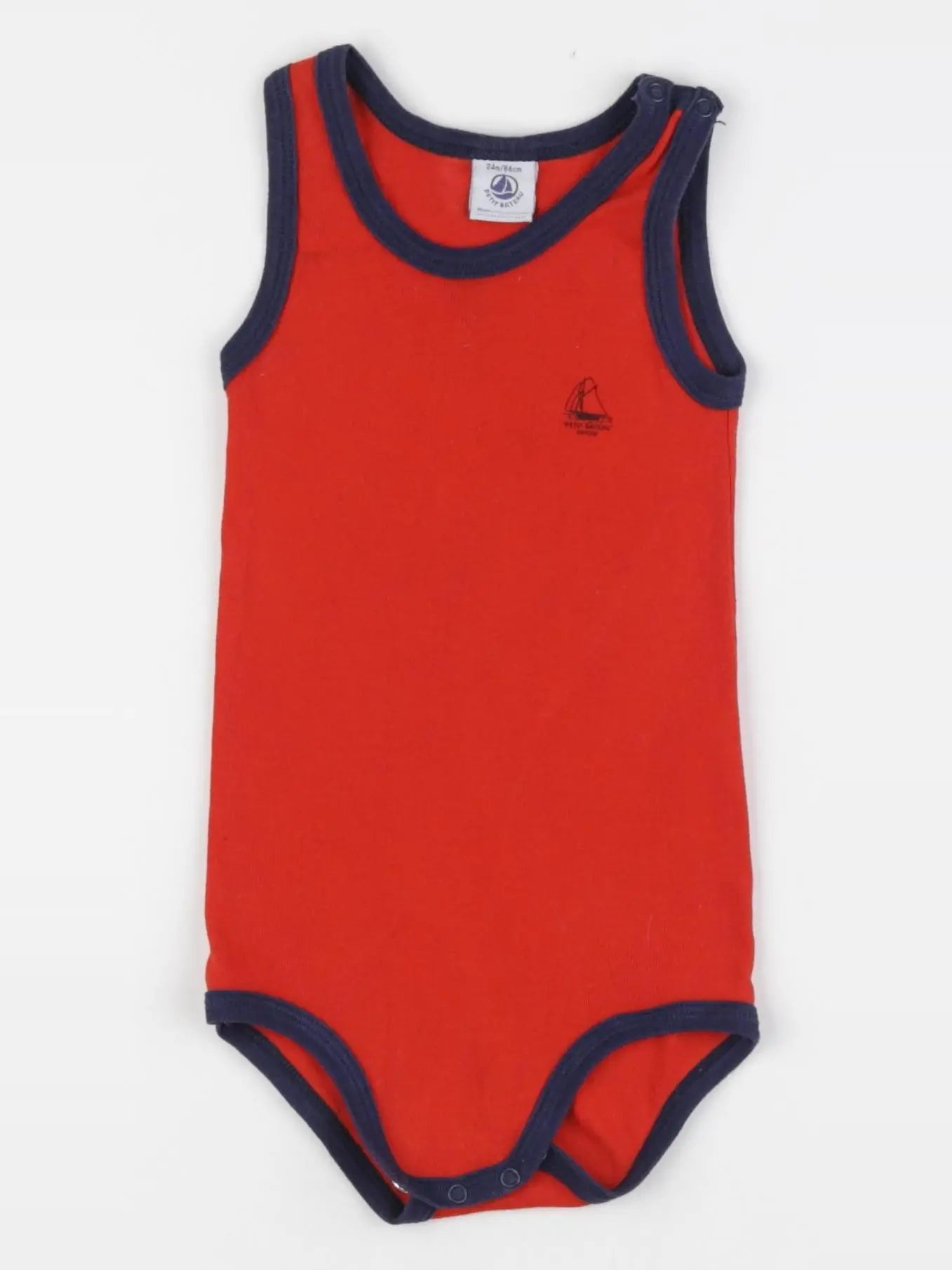Petit Bateau - body rouge - 24 mois