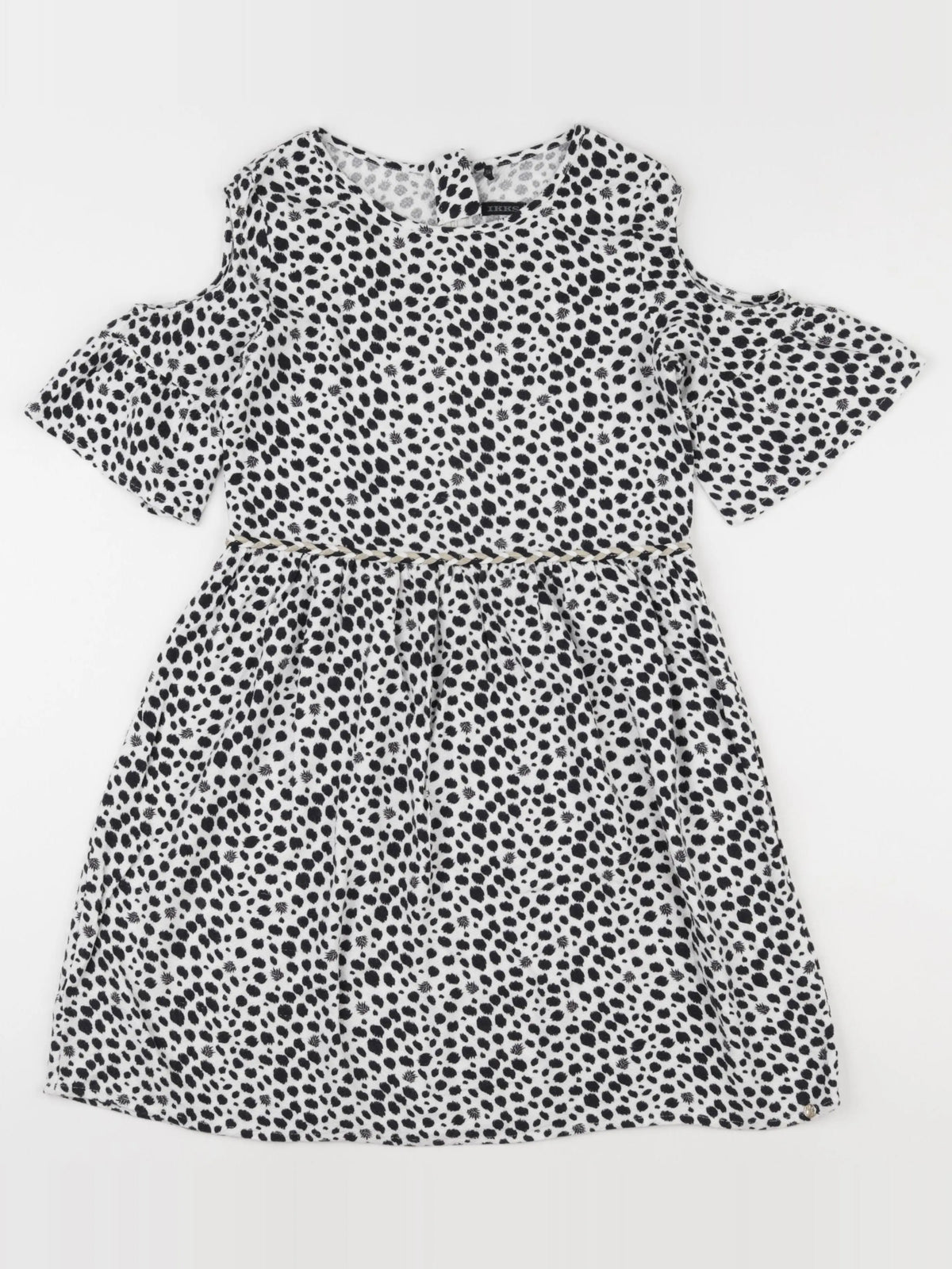 IKKS - robe blanc, noir - 10 ans