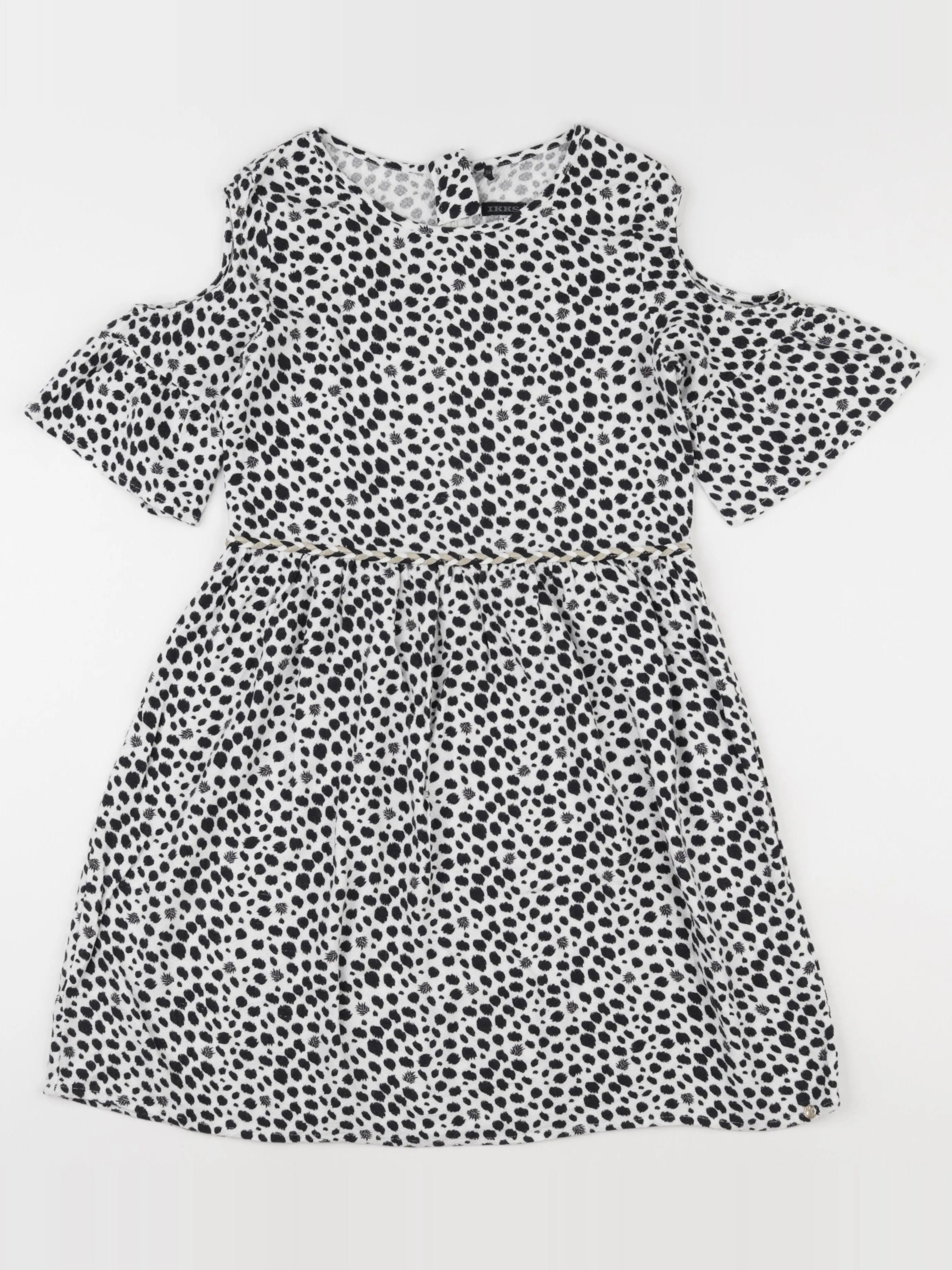 IKKS - robe blanc, noir - 10 ans