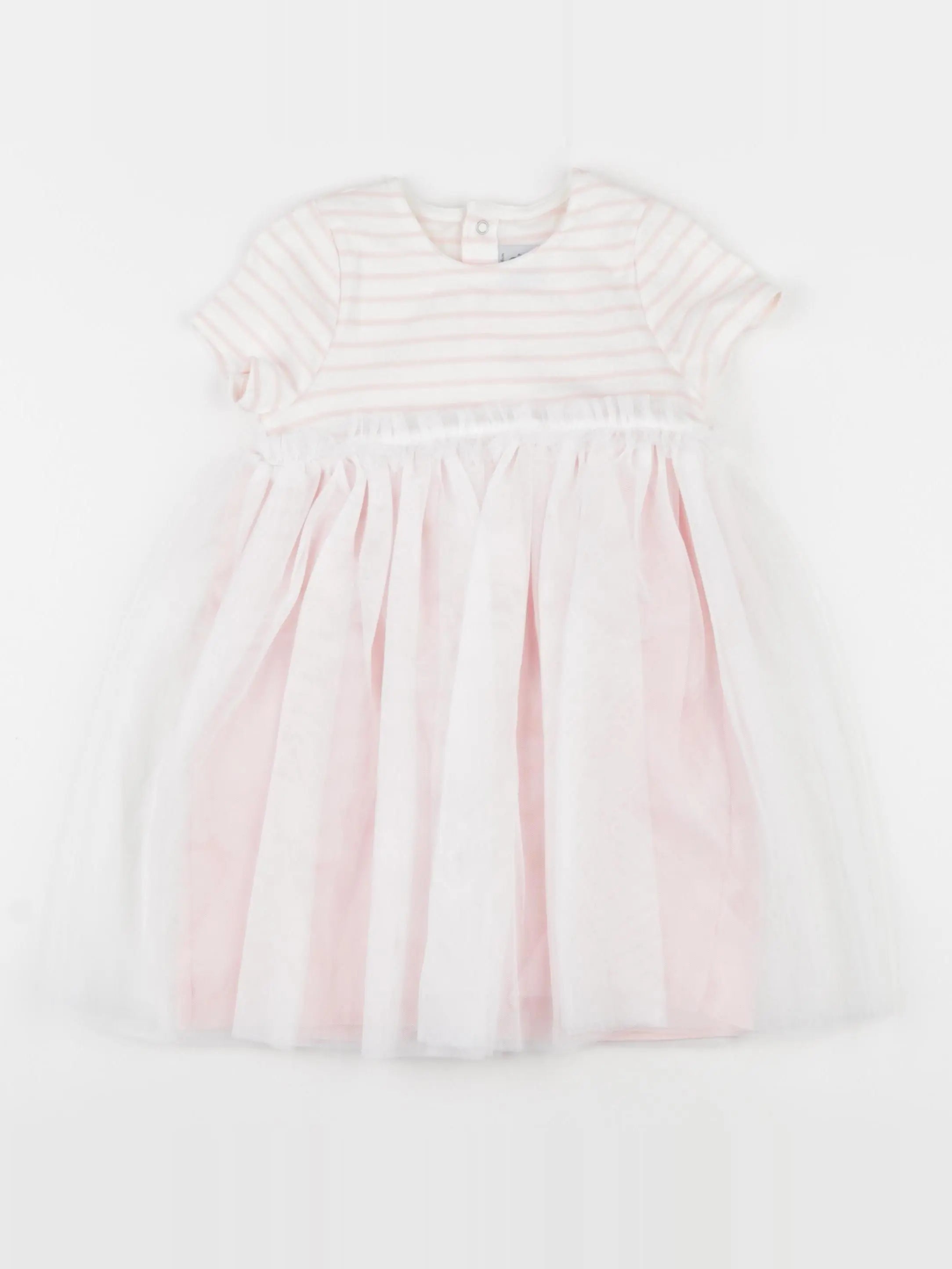 Petit Bateau - robe rose, blanc - 24 mois