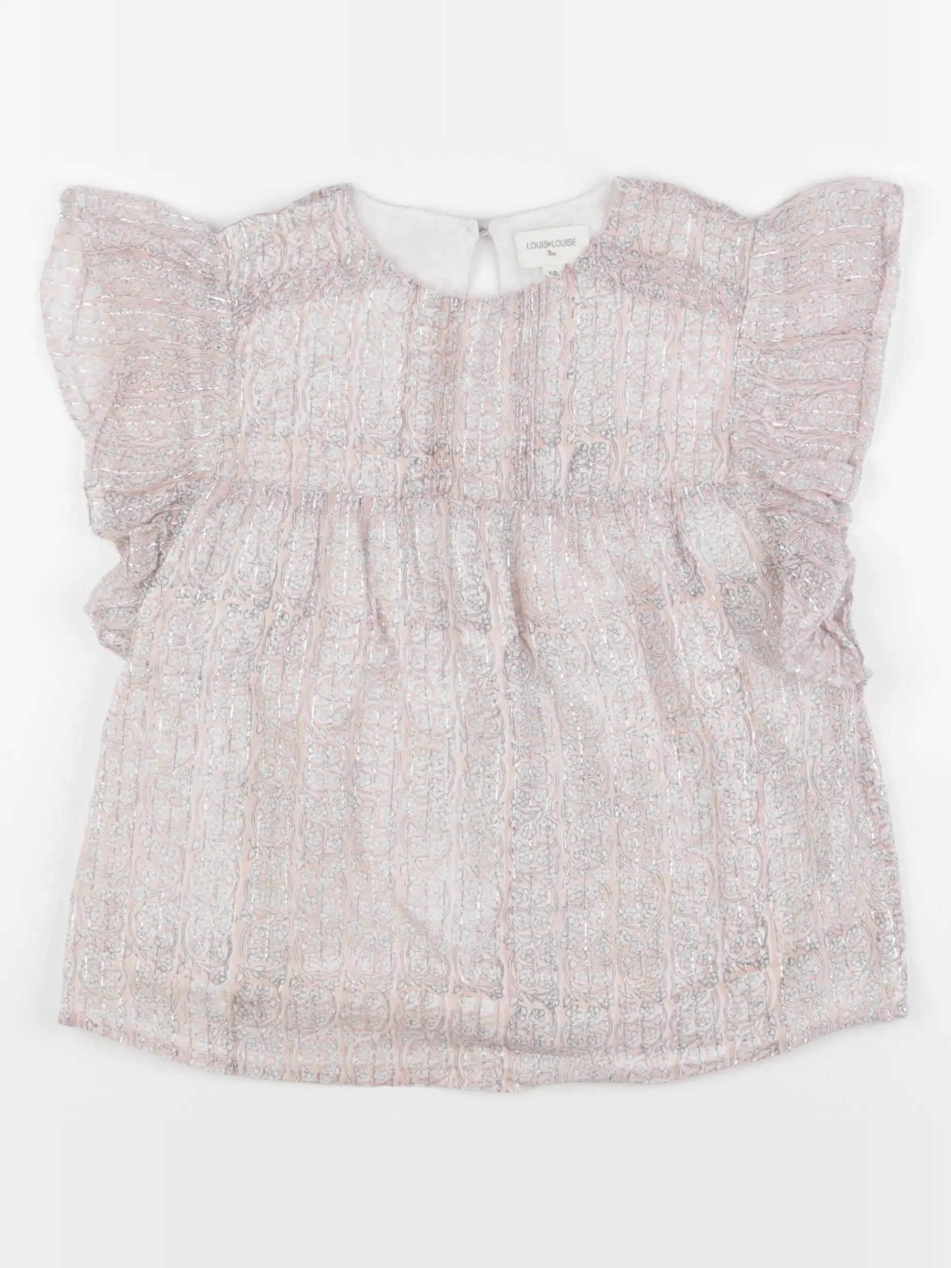 Louis Louise - blouse rose, argent - 10 ans