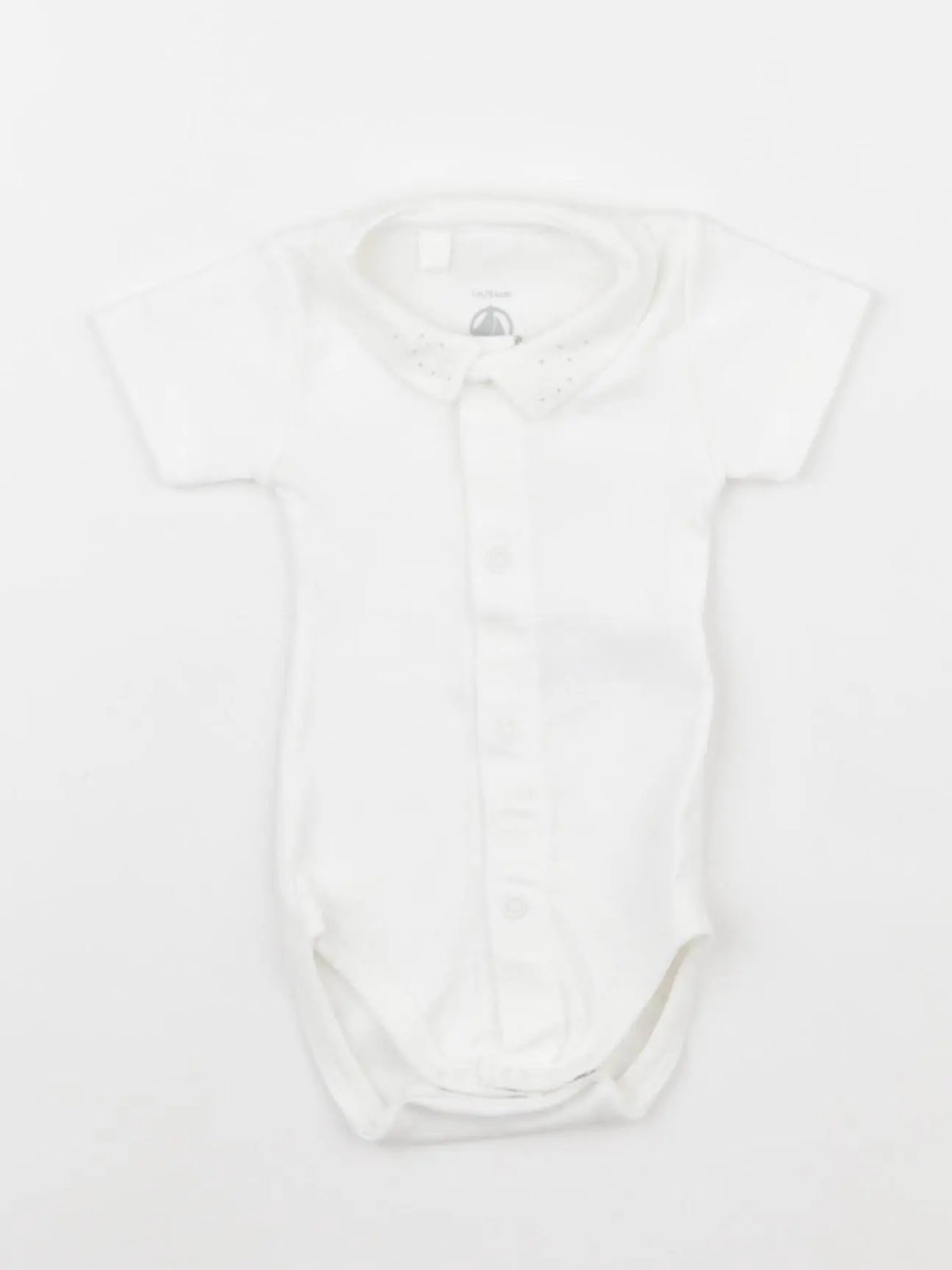 Petit Bateau - body à col blanc - 1 mois