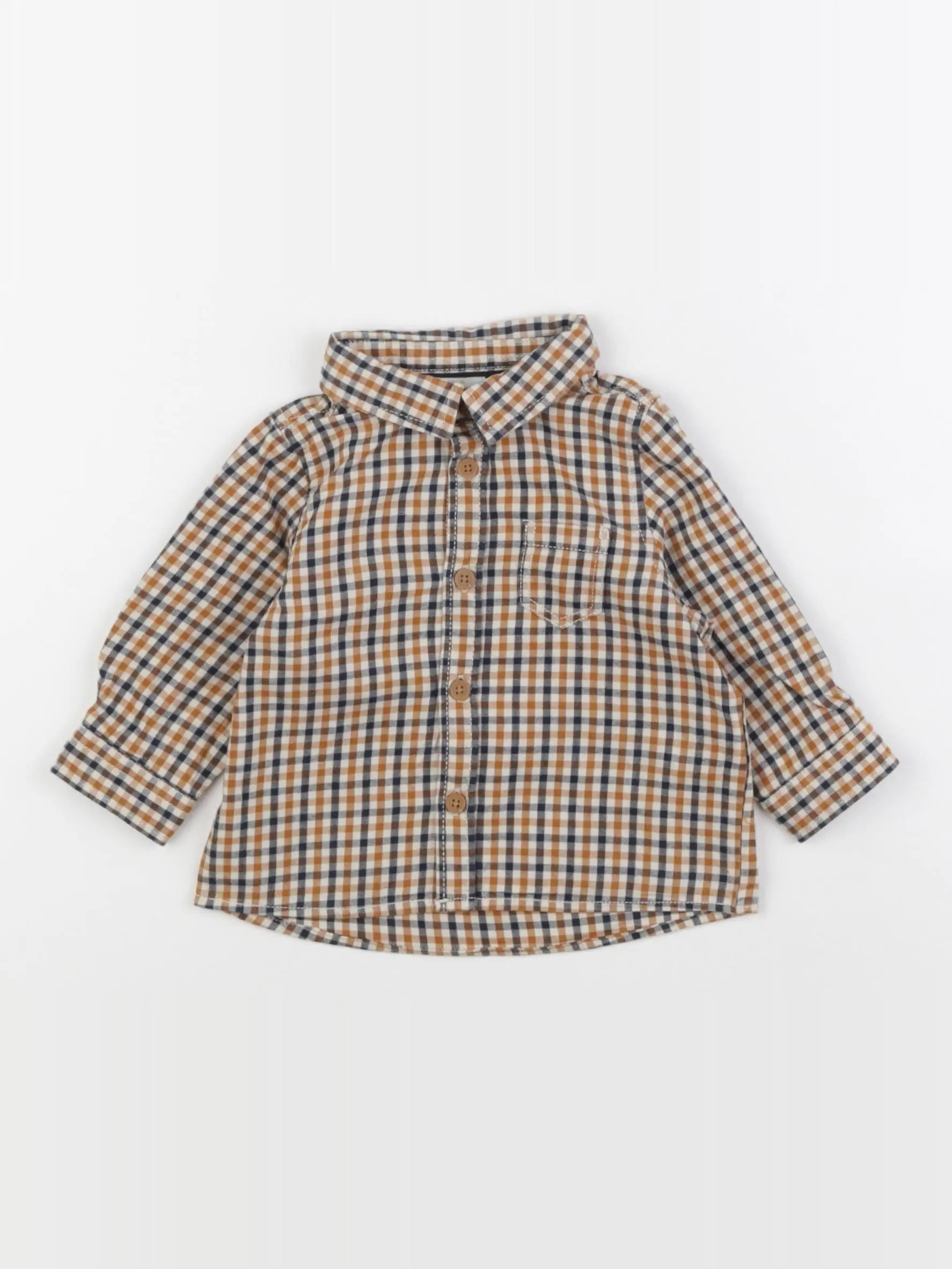 Tape à l'oeil - chemise jaune, bleu - 6 mois