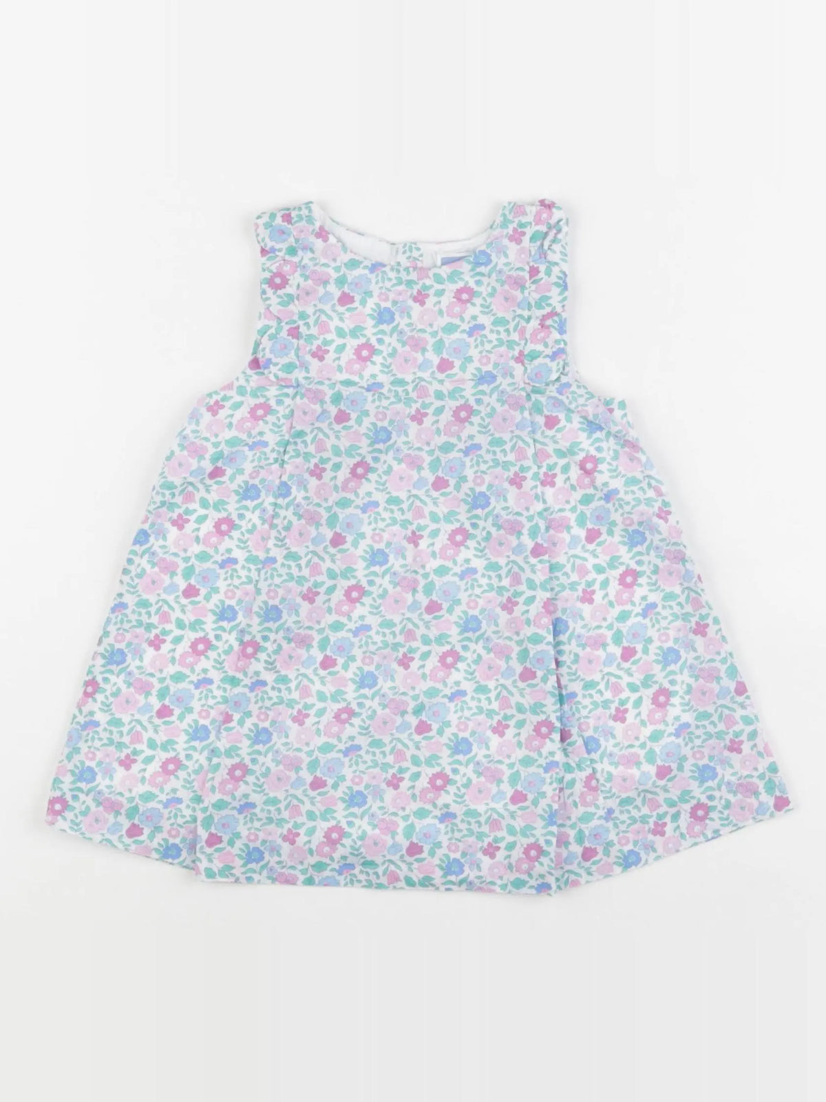 Jacadi - robe liberty bleu, vert, rose - 12 mois