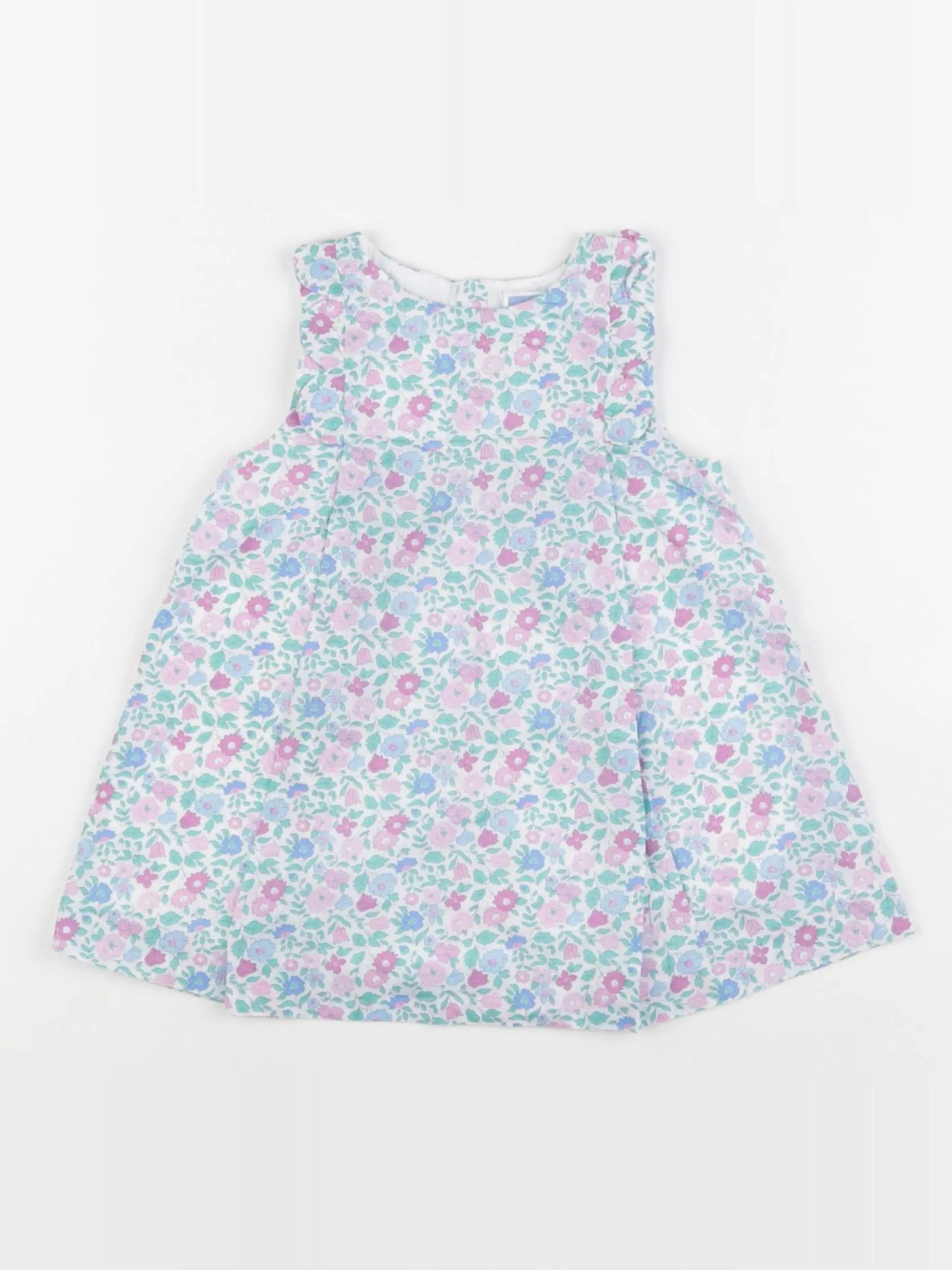 Jacadi - robe liberty bleu, vert, rose - 12 mois