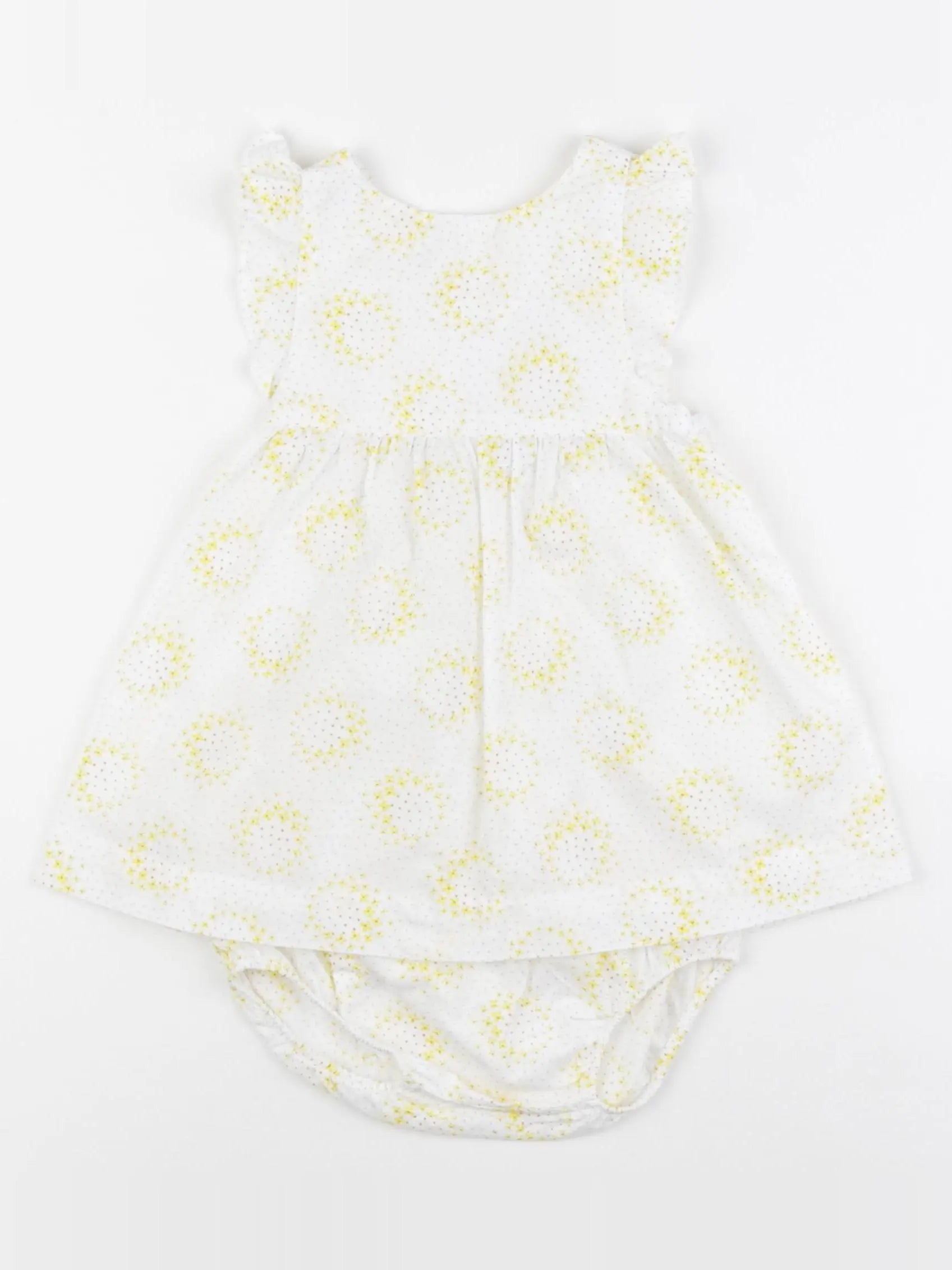 Jacadi - robe blanc, jaune - 12 mois