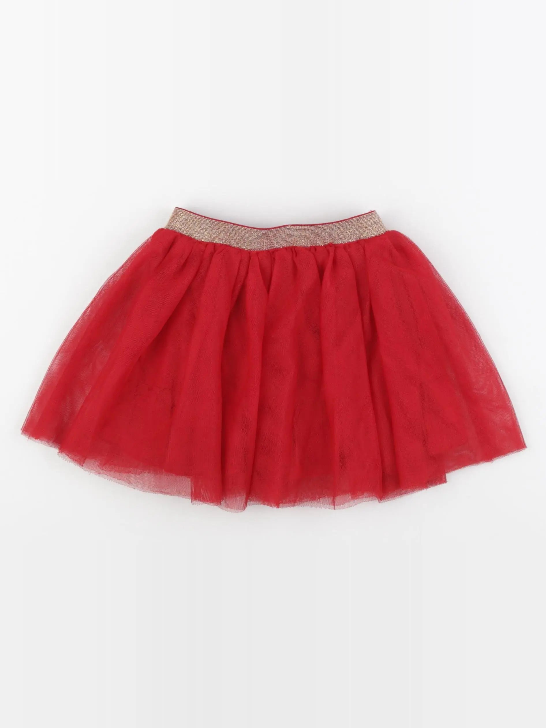 Vertbaudet - jupe rouge, or - 36 mois