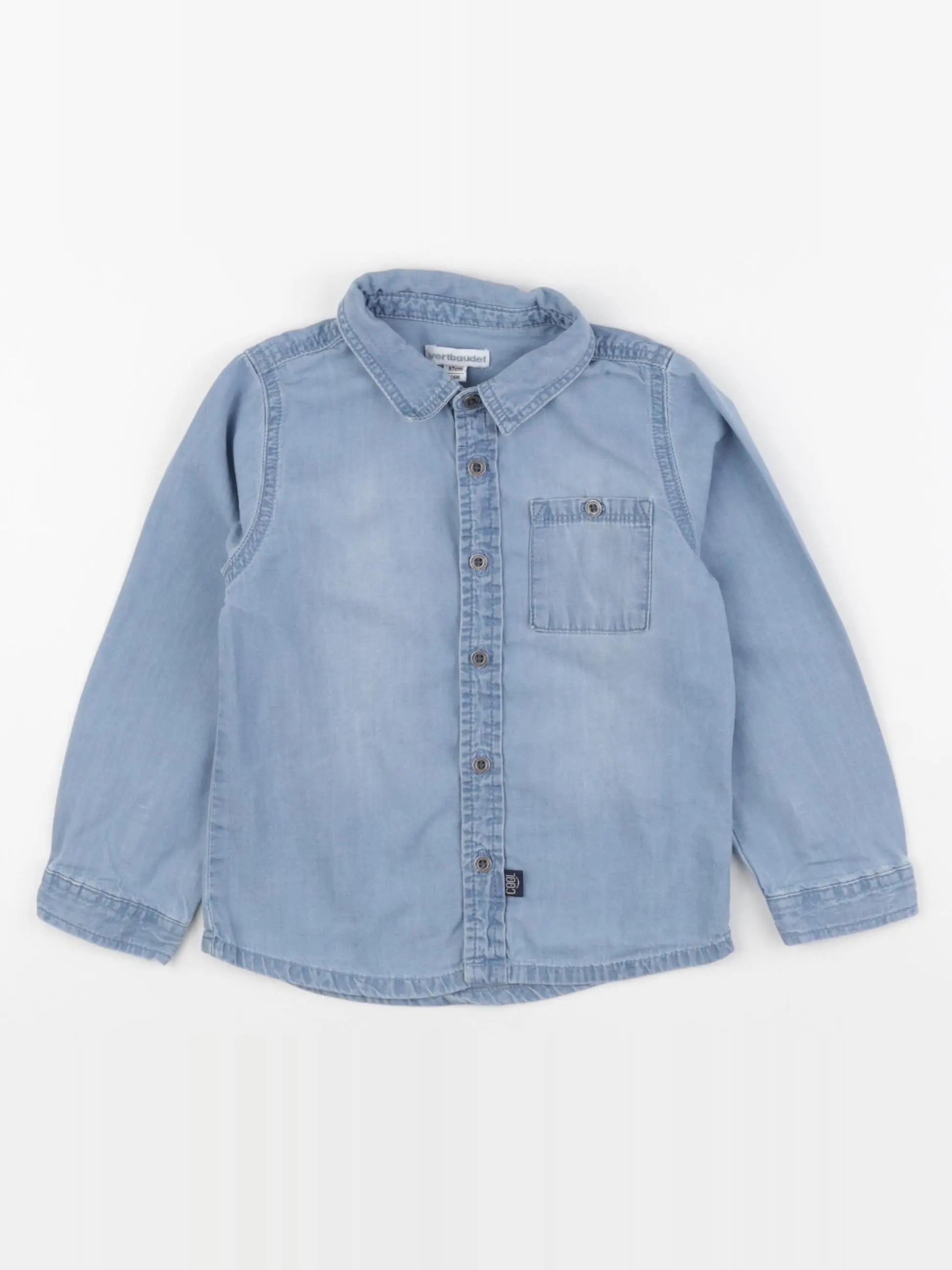 Vertbaudet - chemise bleu - 36 mois