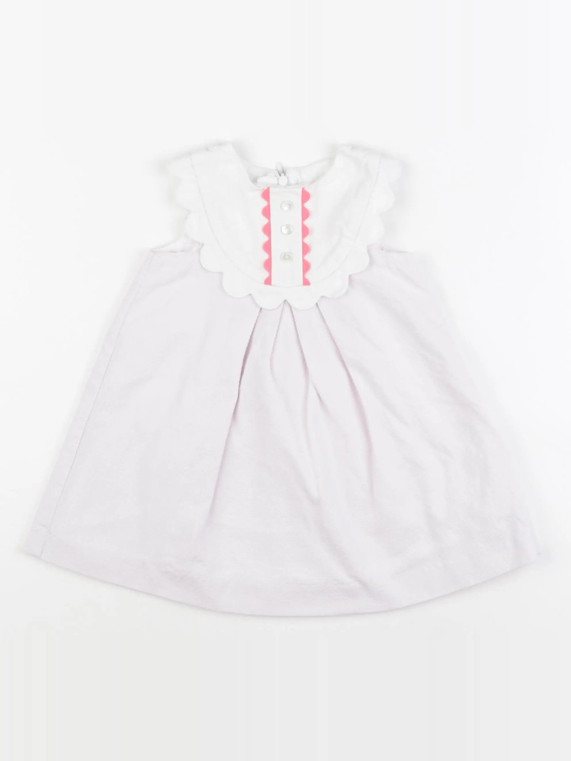 Jacadi - robe blanc, rose - 24 mois