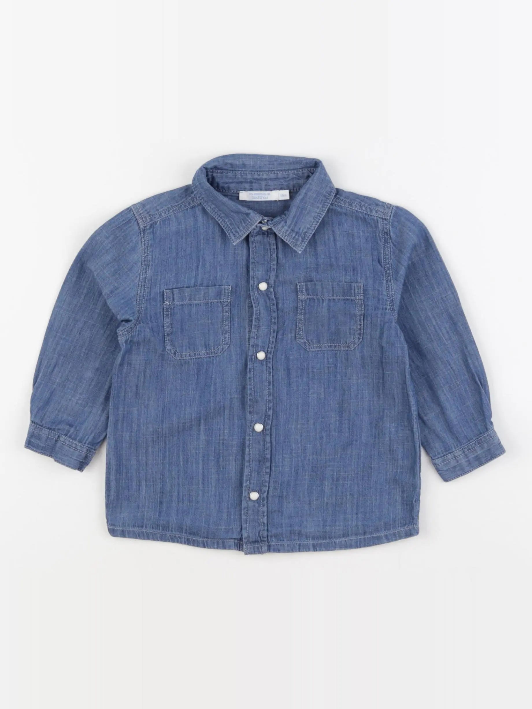 Boutchou - chemise bleu - 18 mois