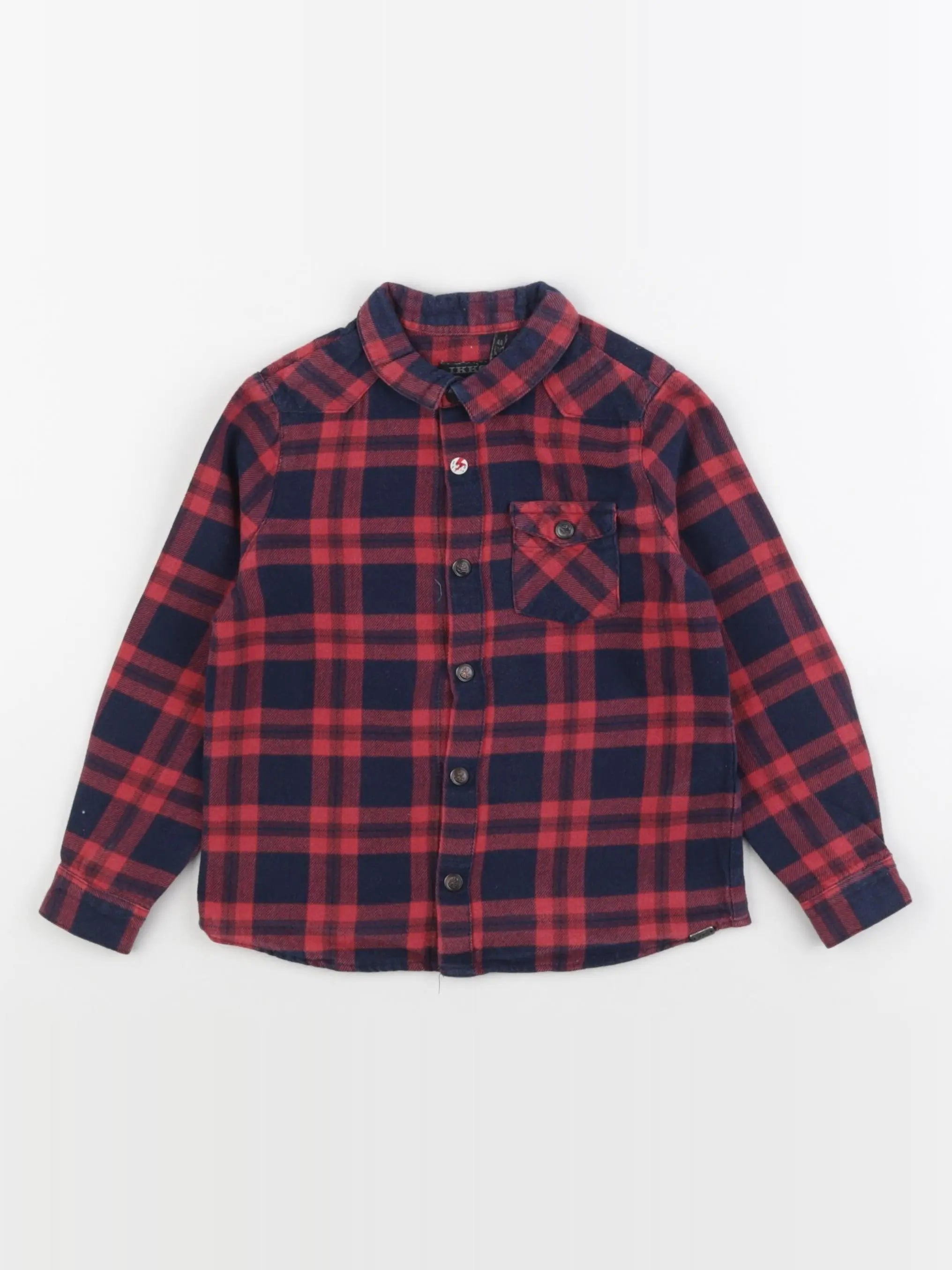 IKKS - chemise bleu, rouge - 4 ans