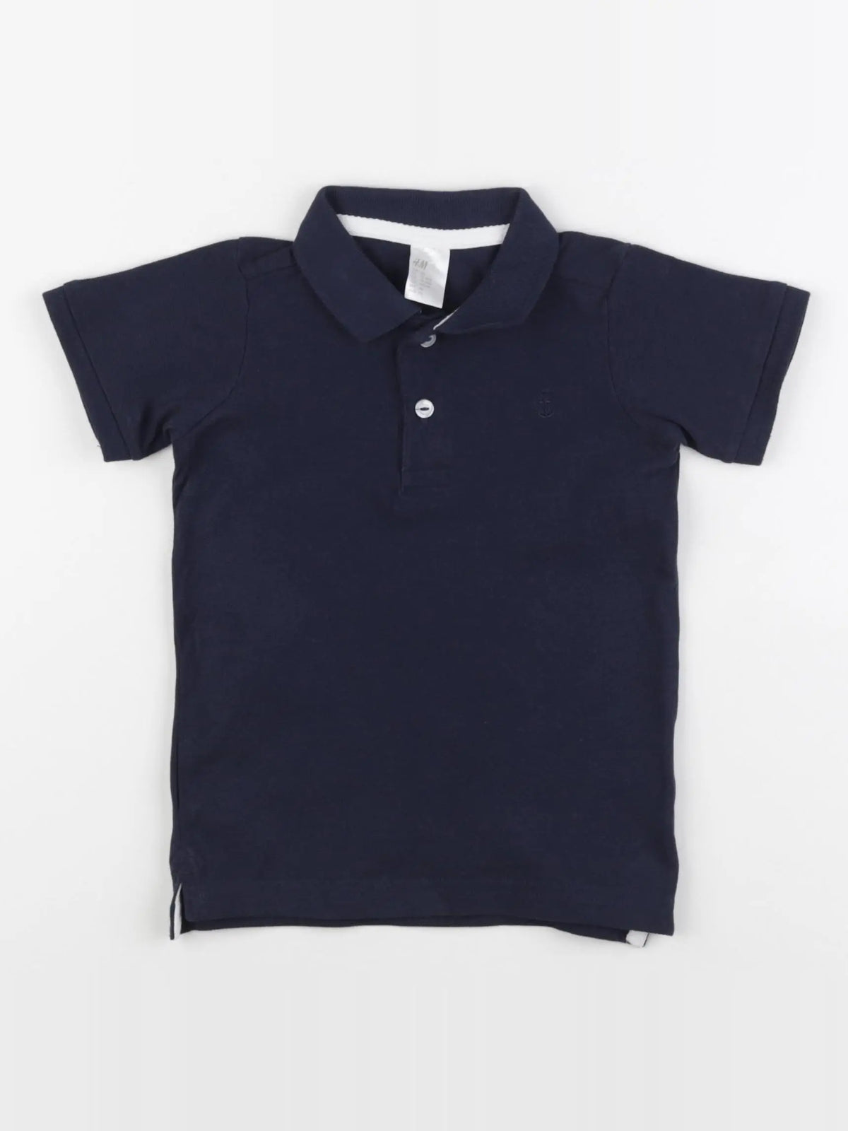 H&M - polo bleu - 12/18 mois