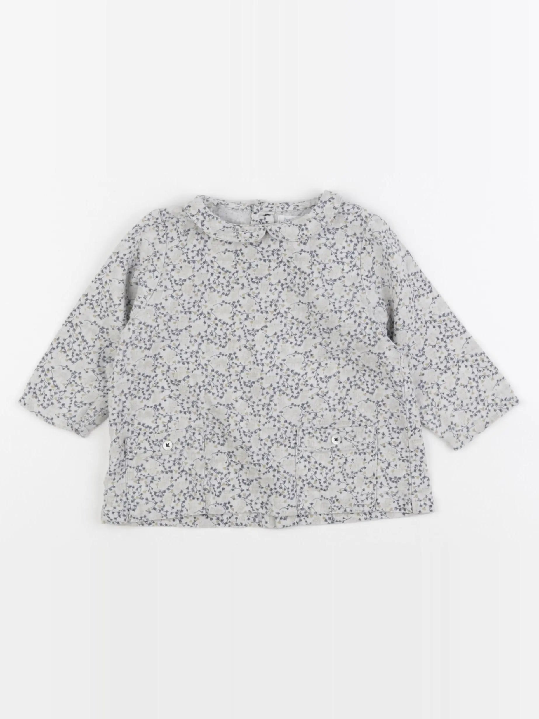 Boutchou - blouse gris - 12 mois