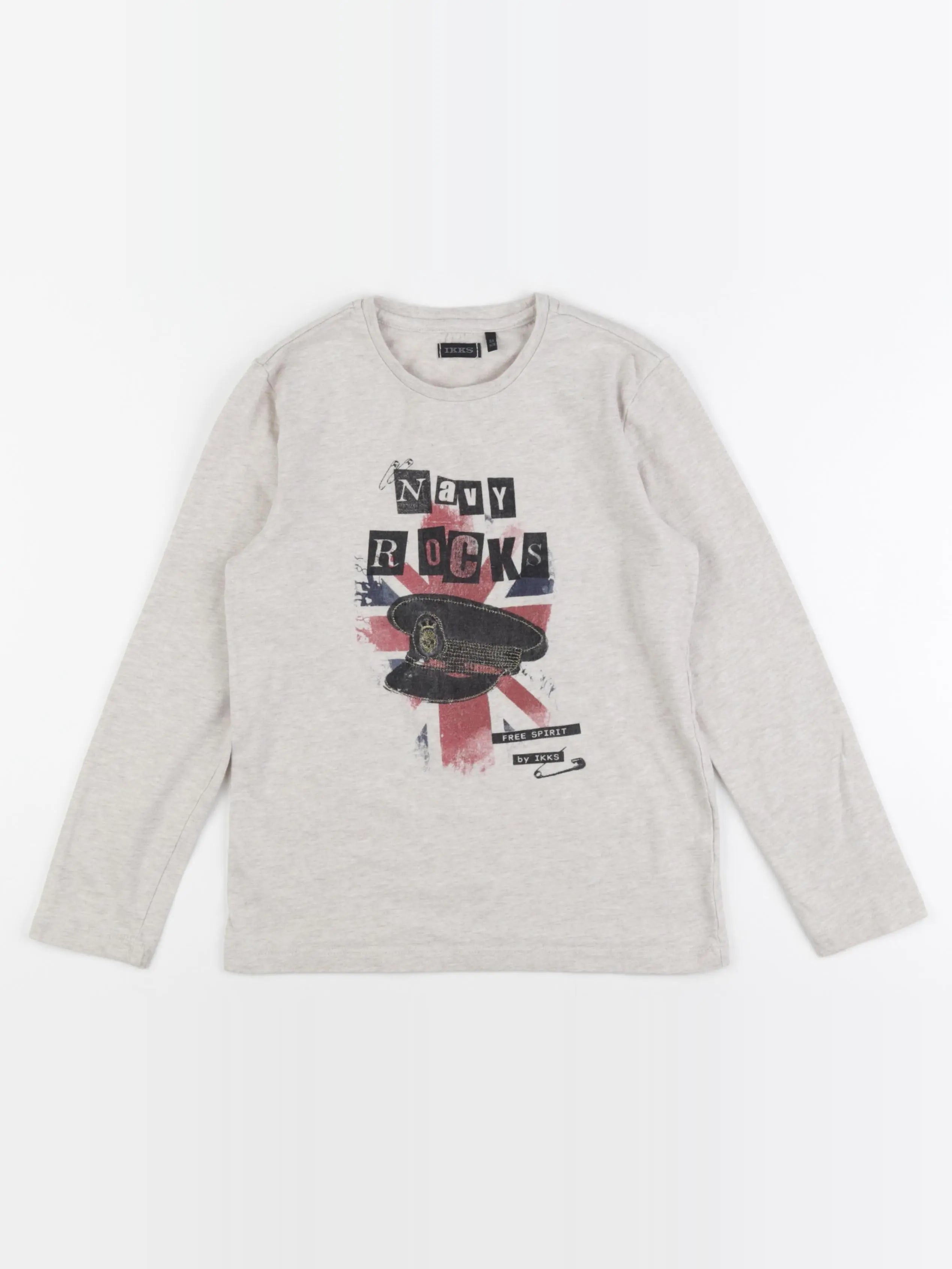 IKKS - tee-shirt gris - 8 ans