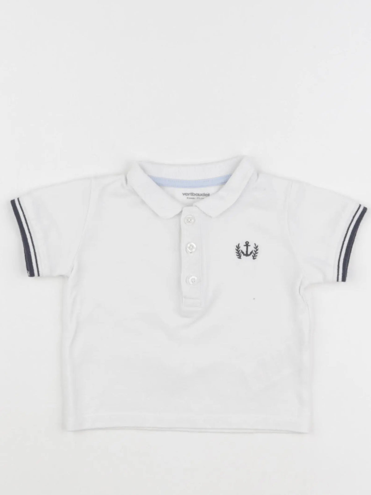 Vertbaudet - polo blanc - 9 mois