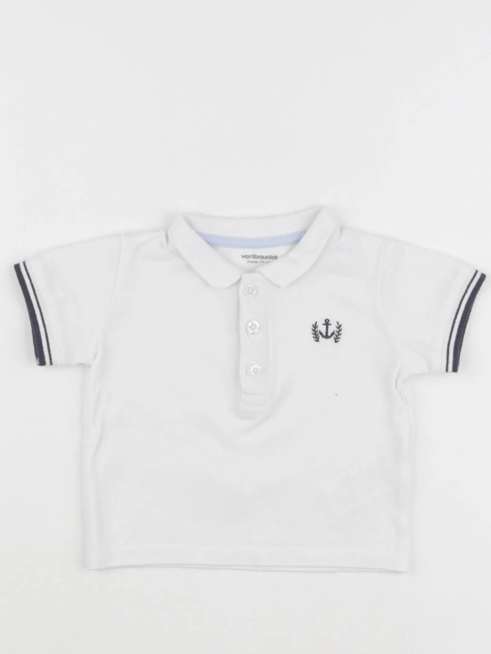 Vertbaudet - polo blanc - 9 mois