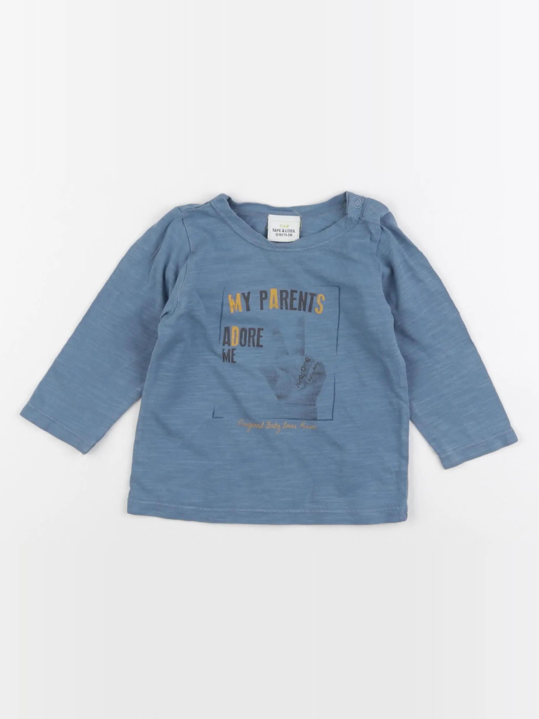 Tape à l'oeil - tee-shirt bleu - 12 mois