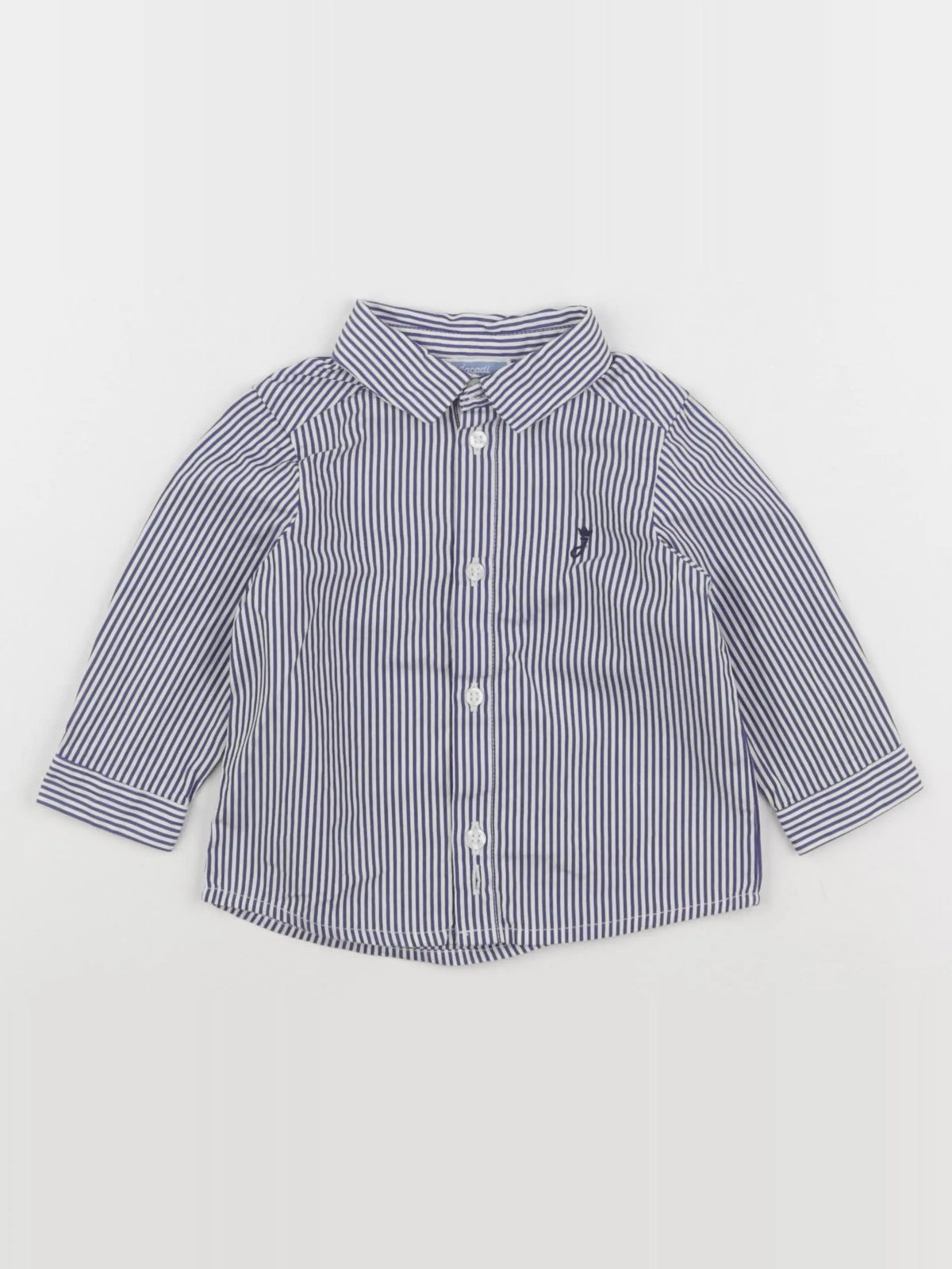 Jacadi - chemise blanc, bleu - 6 mois