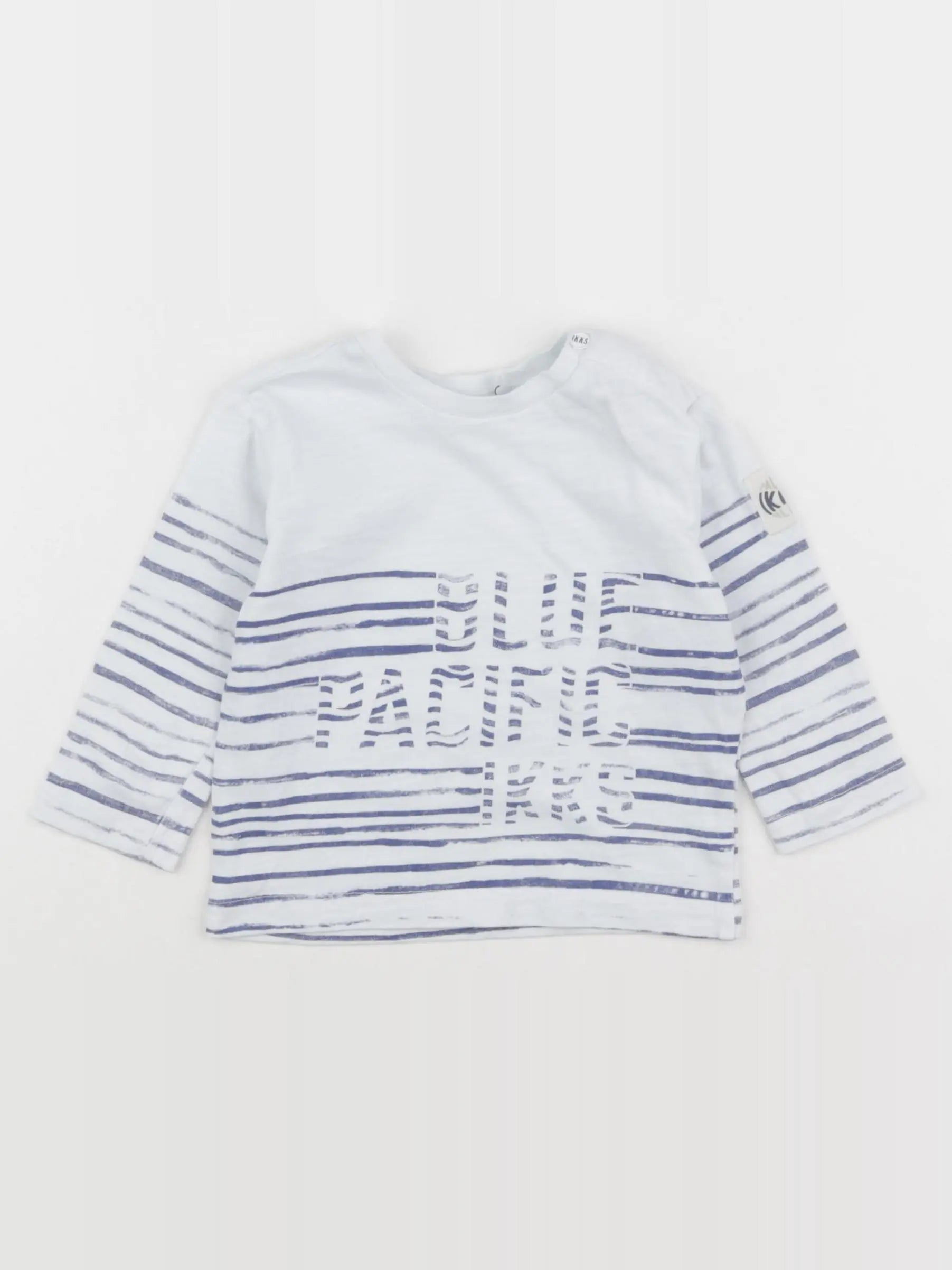 IKKS - tee-shirt blanc, bleu - 6 mois