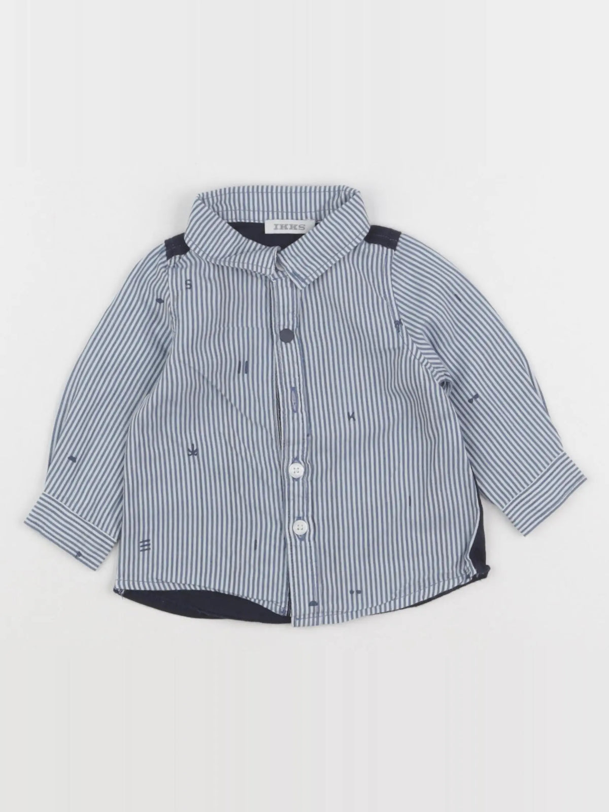 IKKS - chemise bleu, blanc - 3 mois