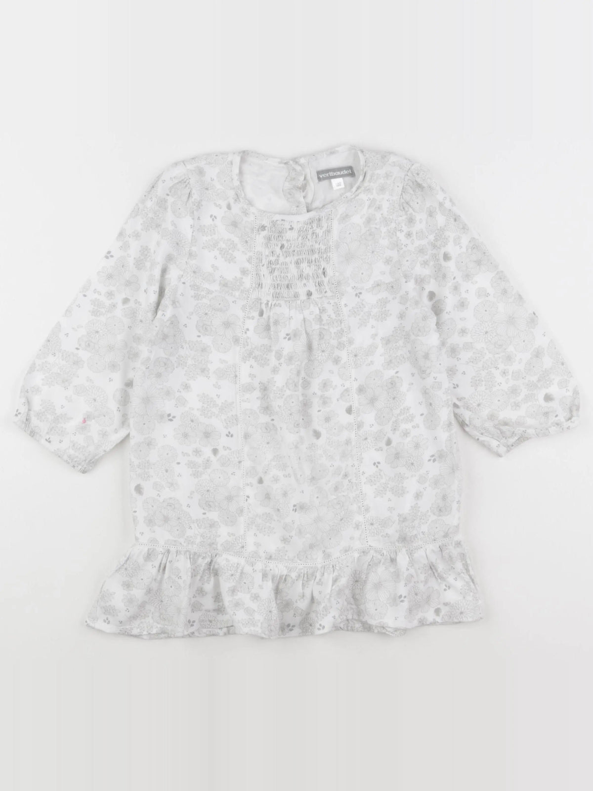 Vertbaudet - blouse blanc, gris - 6 ans